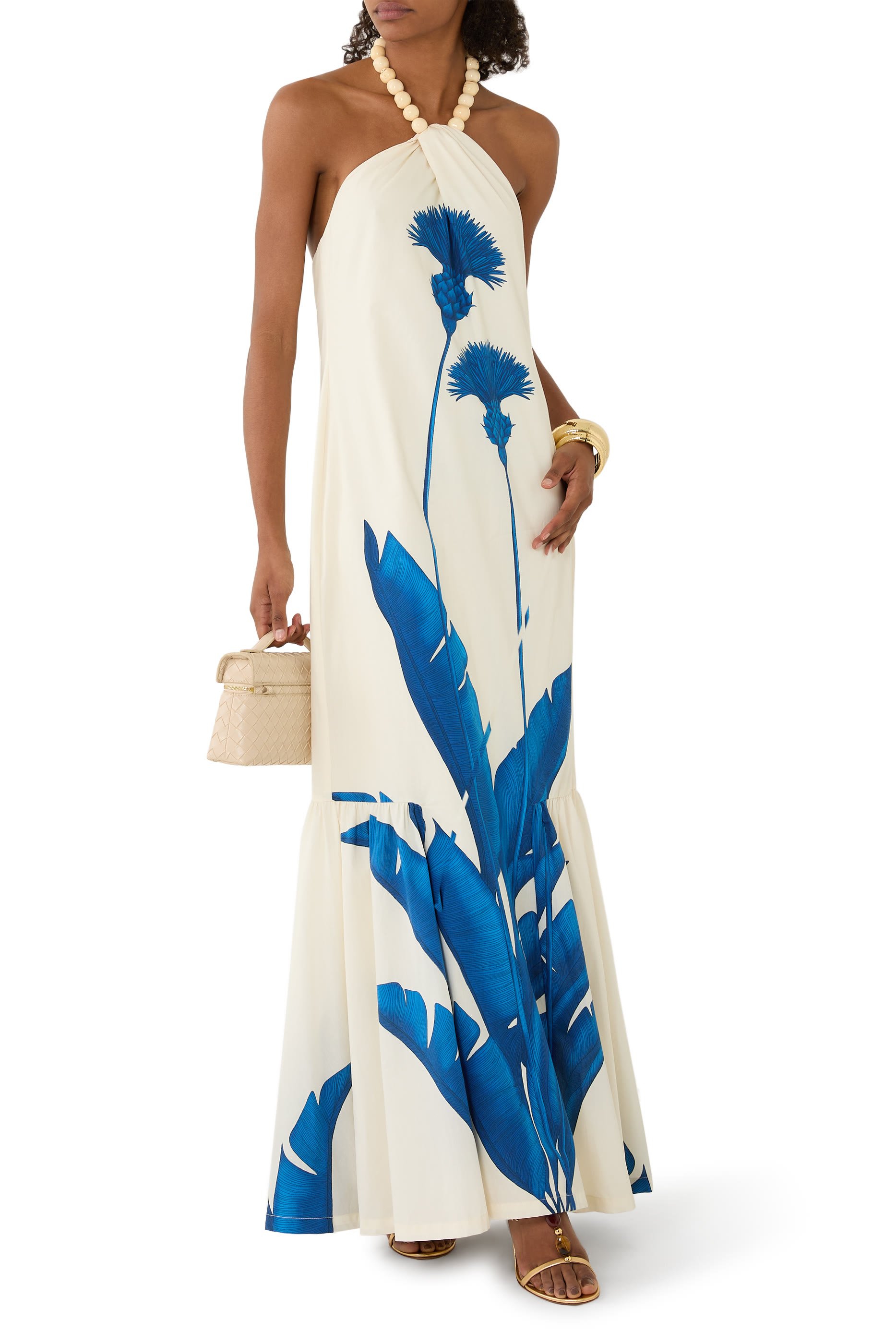 Costera Strapless Tie-Detail Floral-Print Maxi Dress
