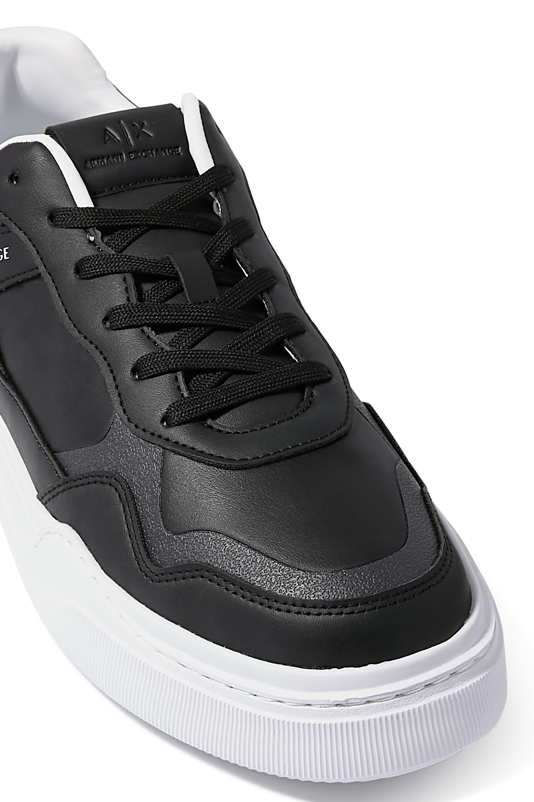 Eco-Leather Sneakers with Decorative Stitching