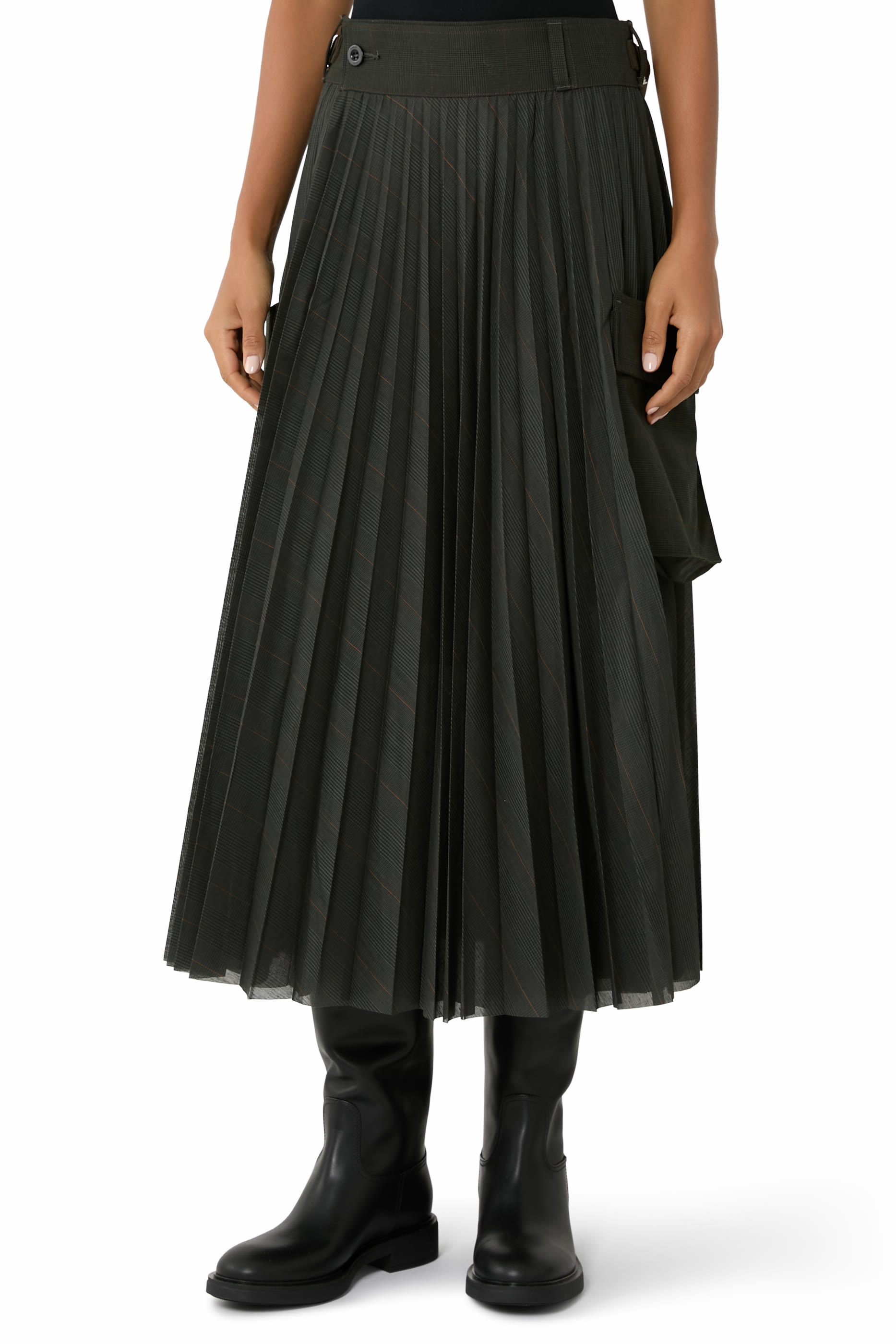 Glen Check Pleated Skirt