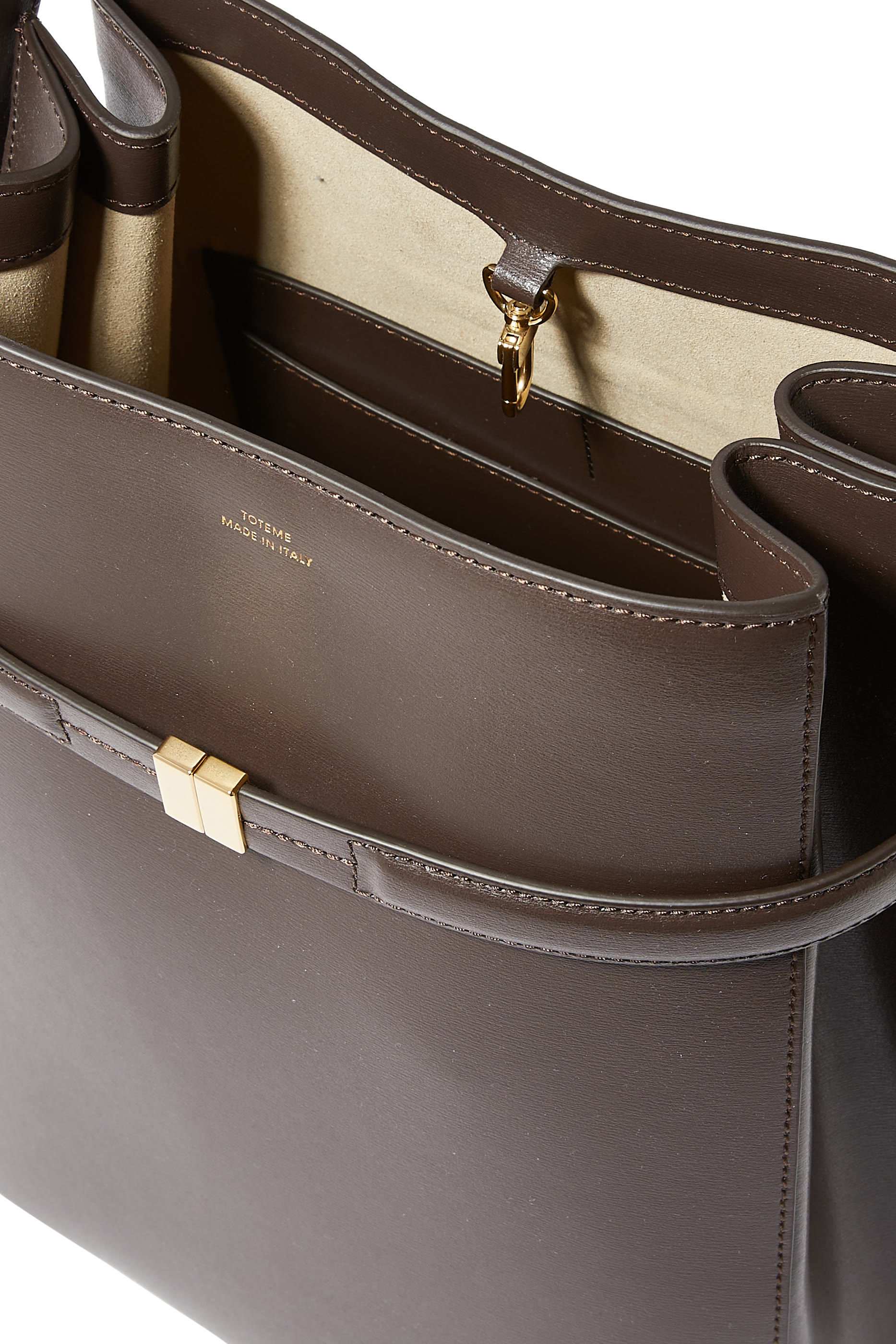 Belted Leather Bucket Bag