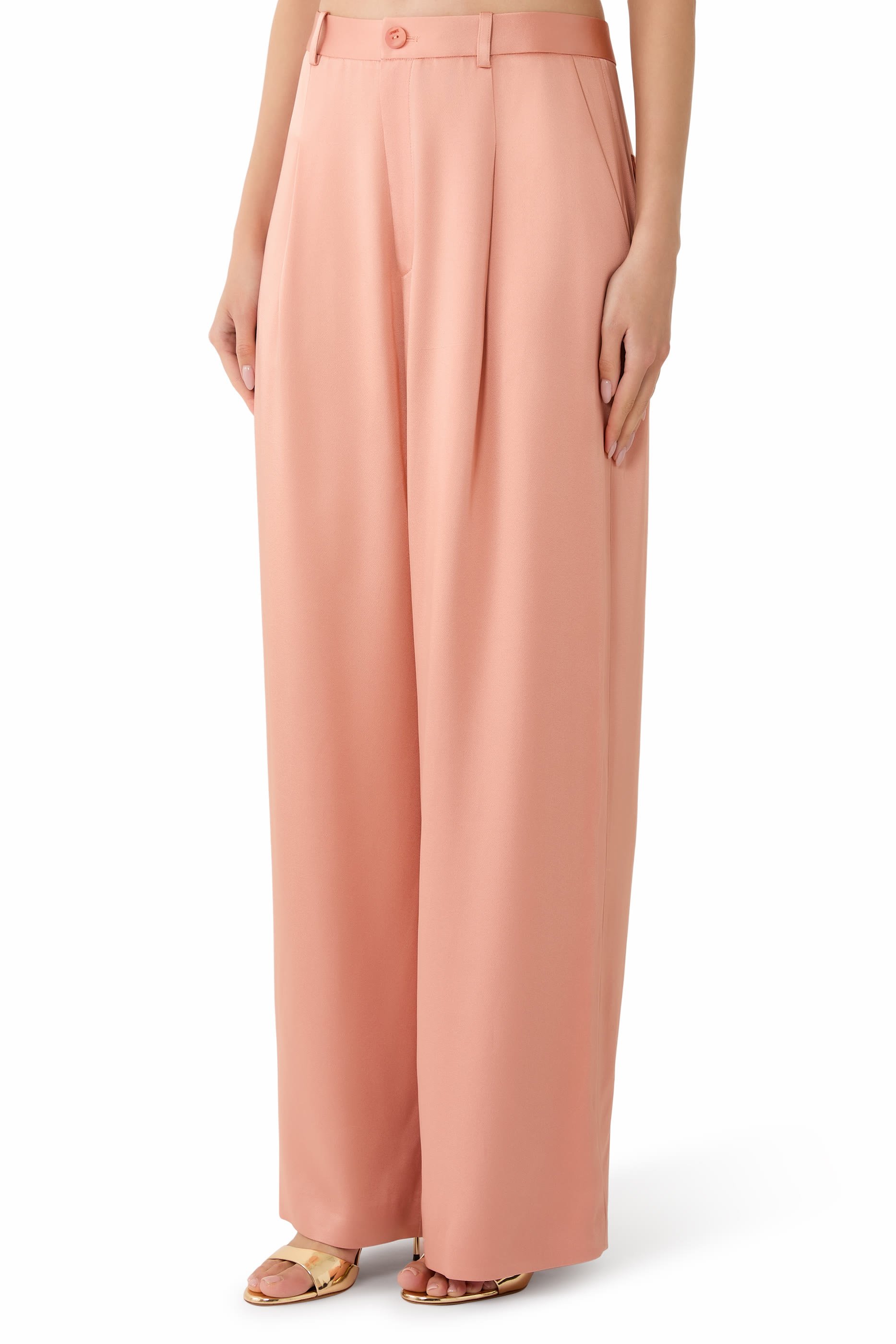 Satin Relaxed Pleated Pants