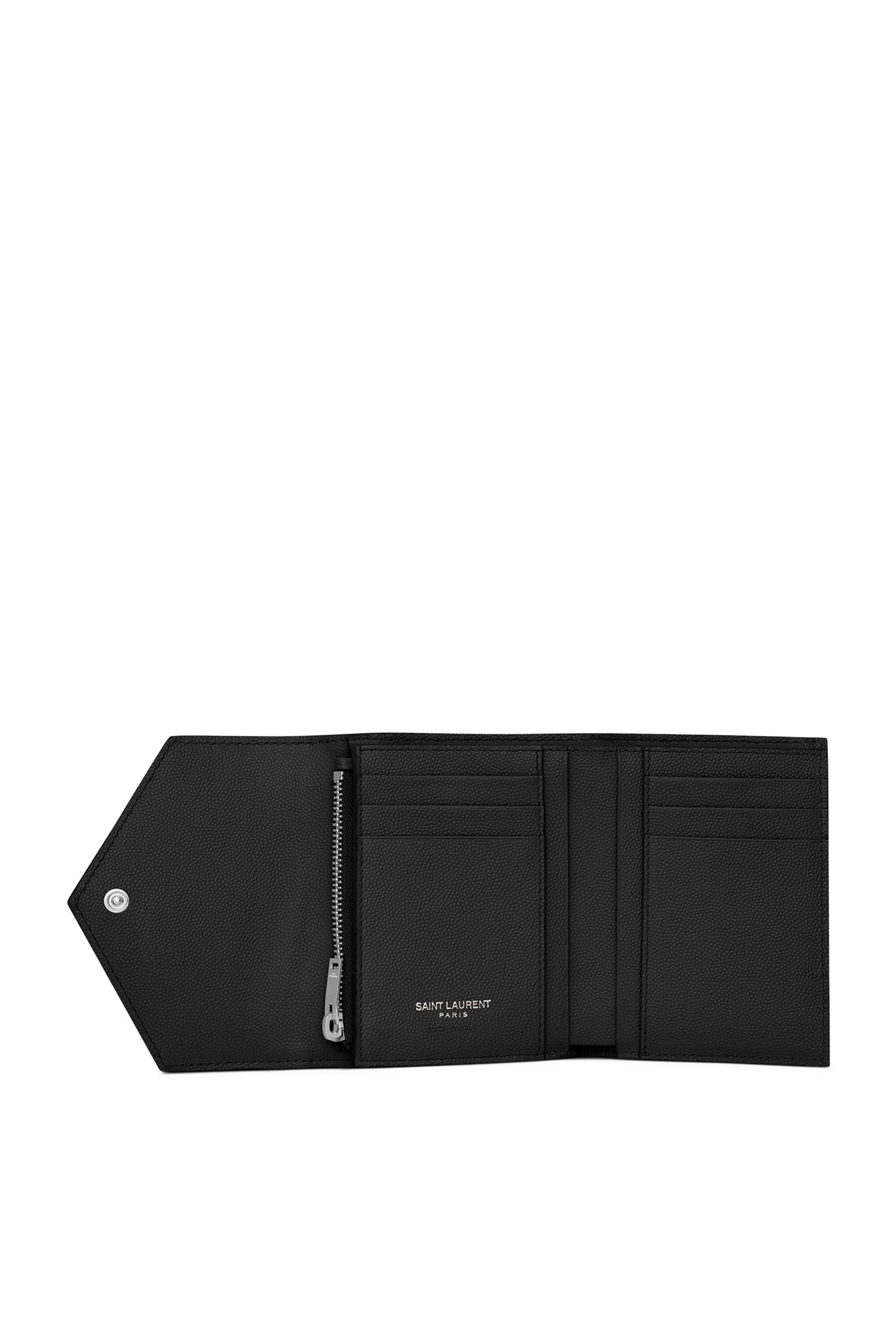  Cassandre Matelasse Compact Tri Fold Wallet in Grain De Poudre Leathe