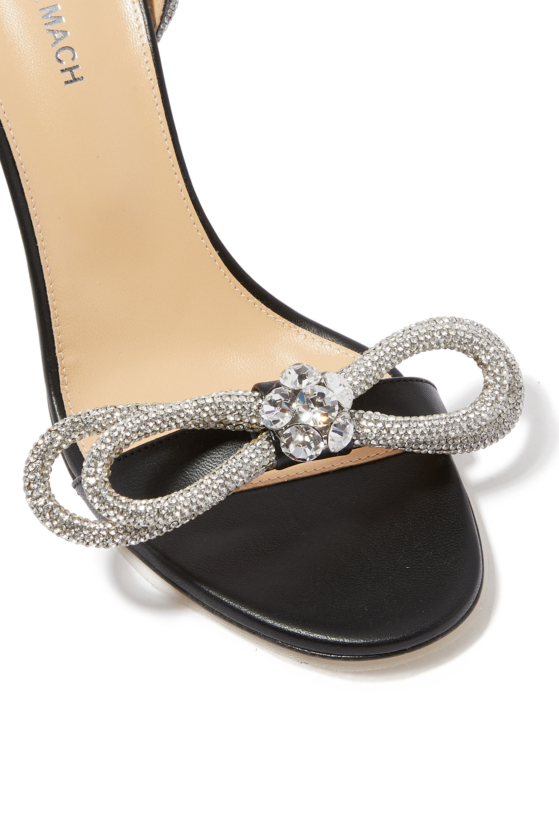 Double Bow 95 Leather Sandals