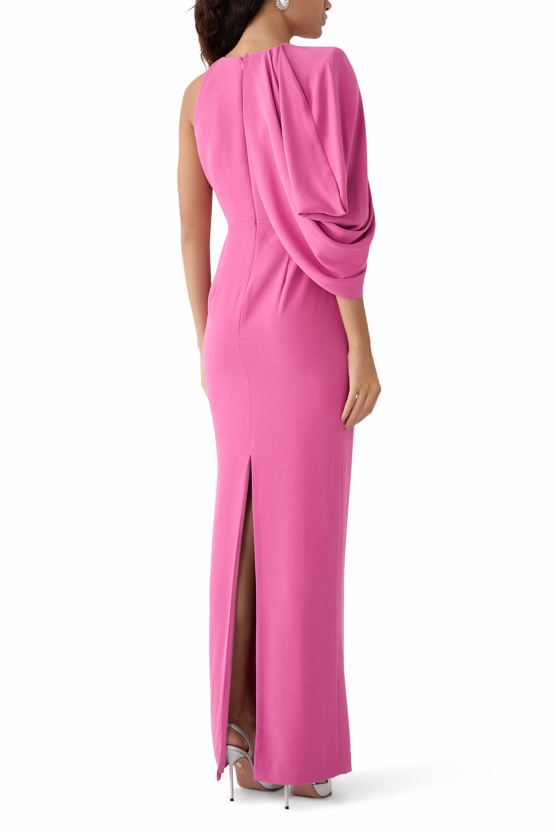 Asymmetrical Cape Gown