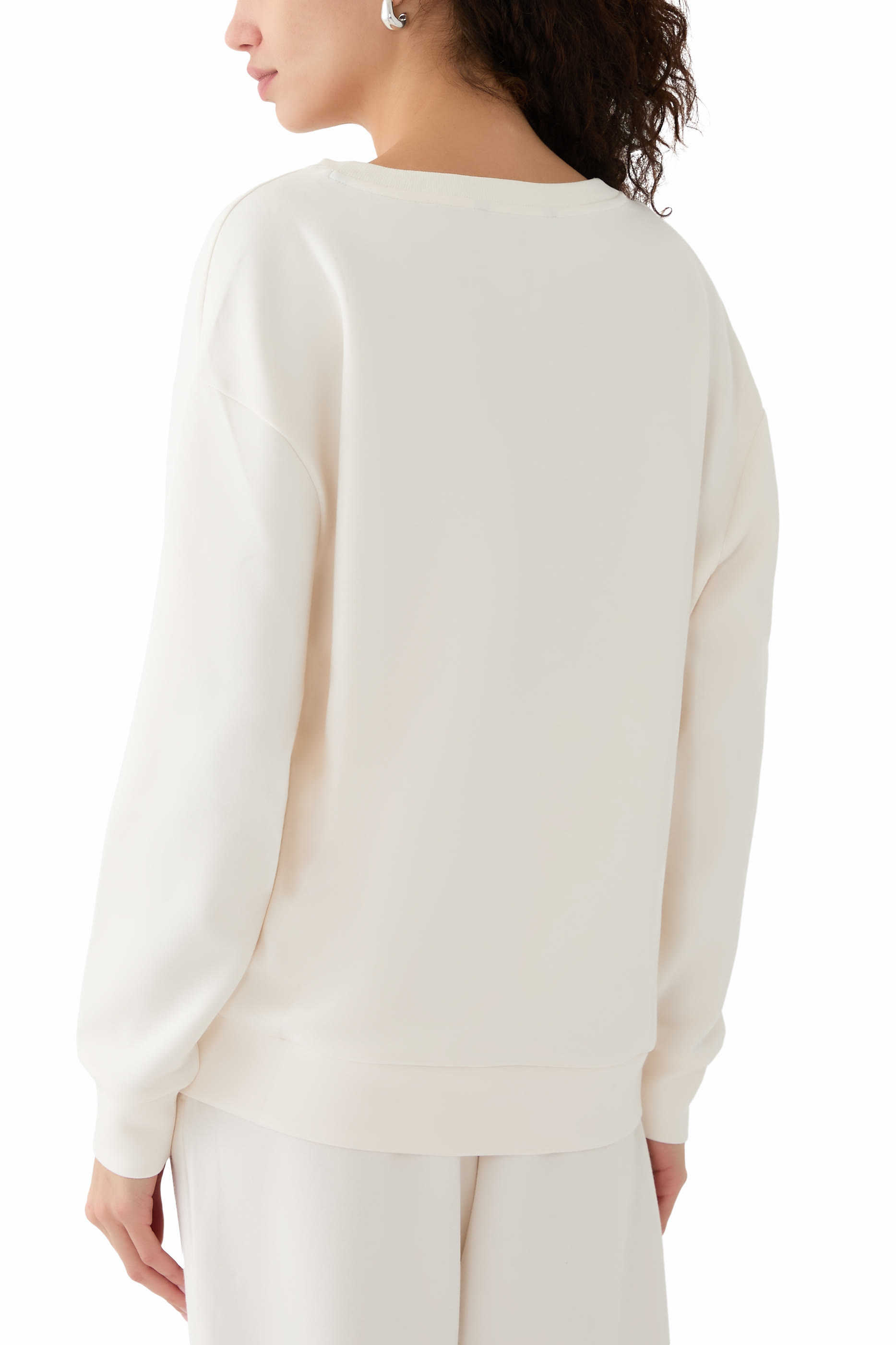 Rhinestone Logo V-Neck Sweatshirt