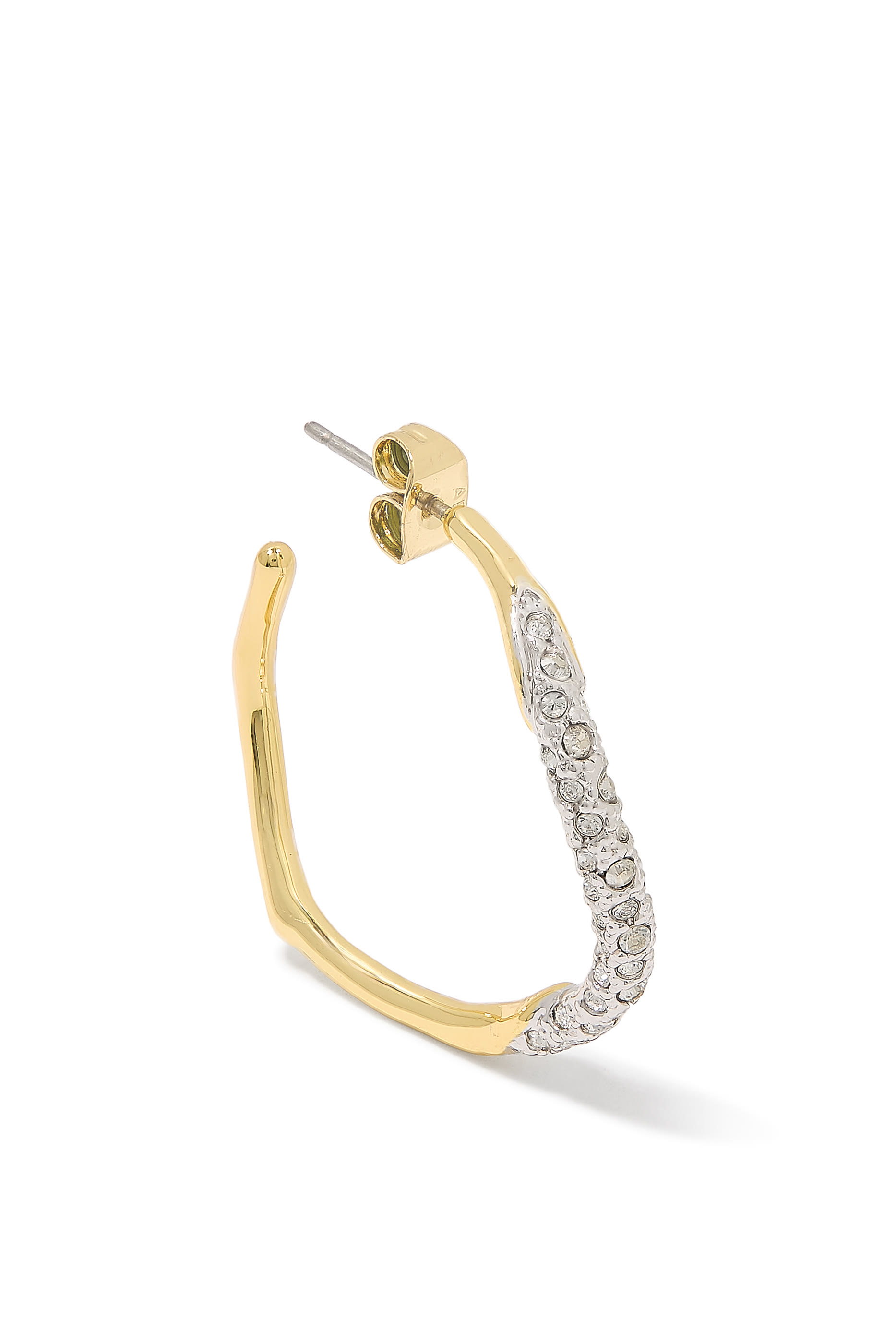 Two-Tone Pave Hoop Earrings