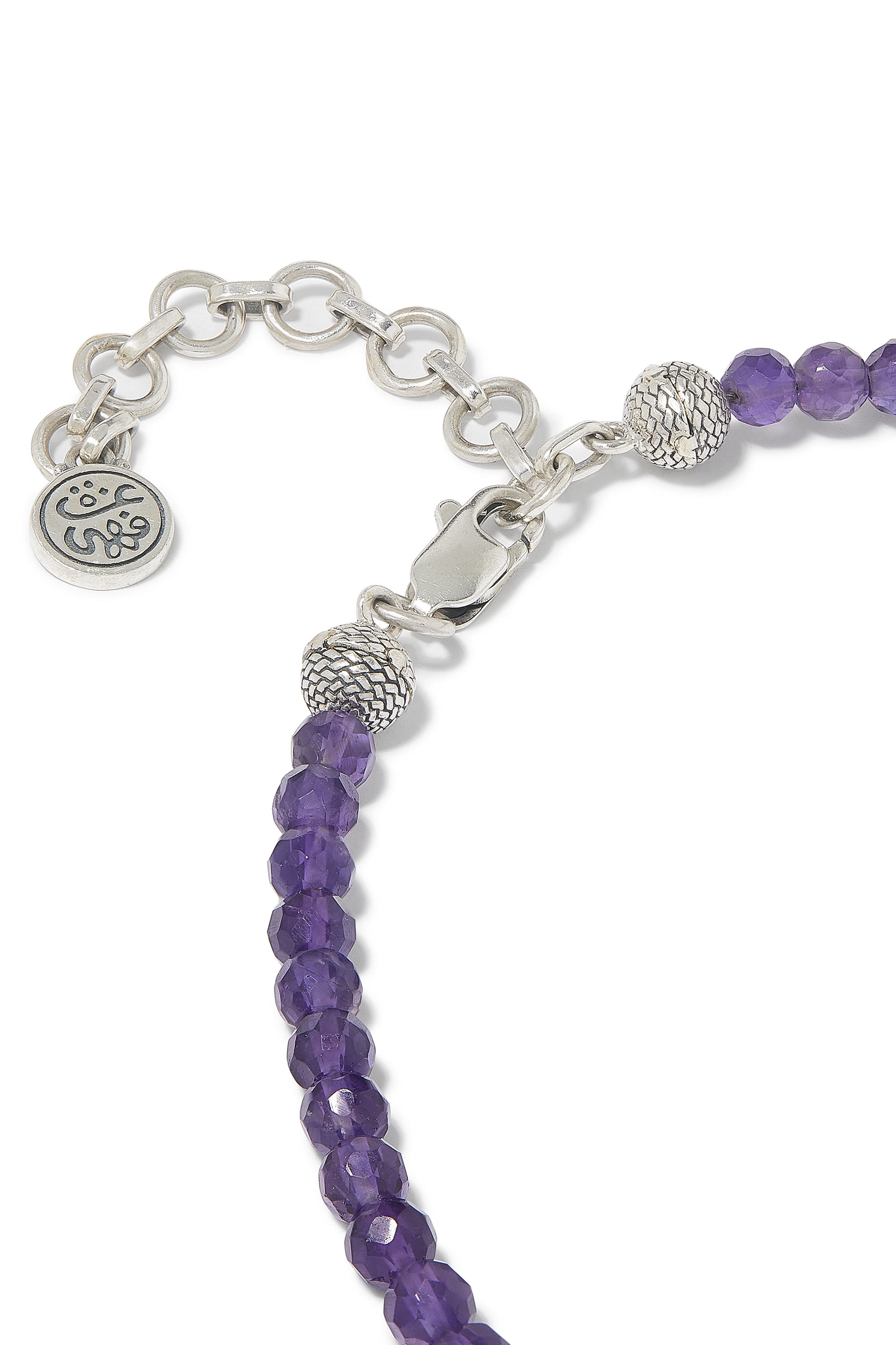 Nur Happiness Wrap-Around Bracelet, 18K Gold with Sterling Silver & Amethyst
