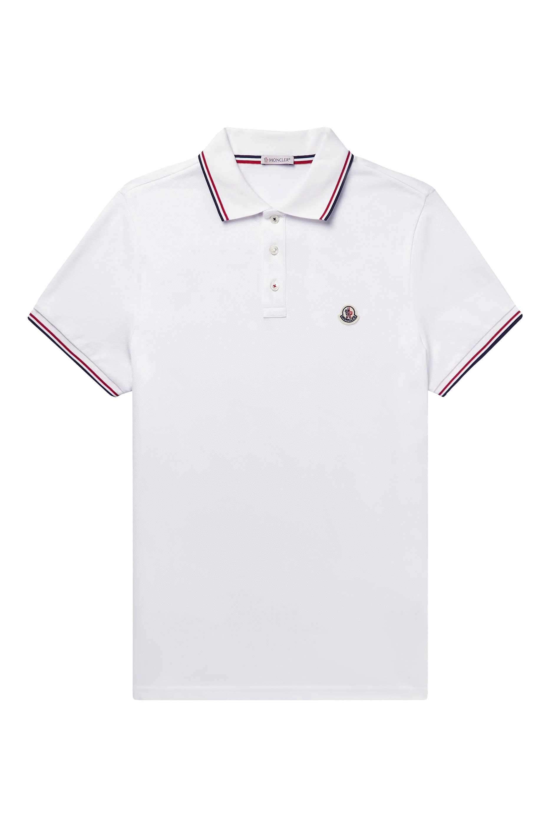 Tricolor-Trimmed Cotton Piquet Polo Shirt
