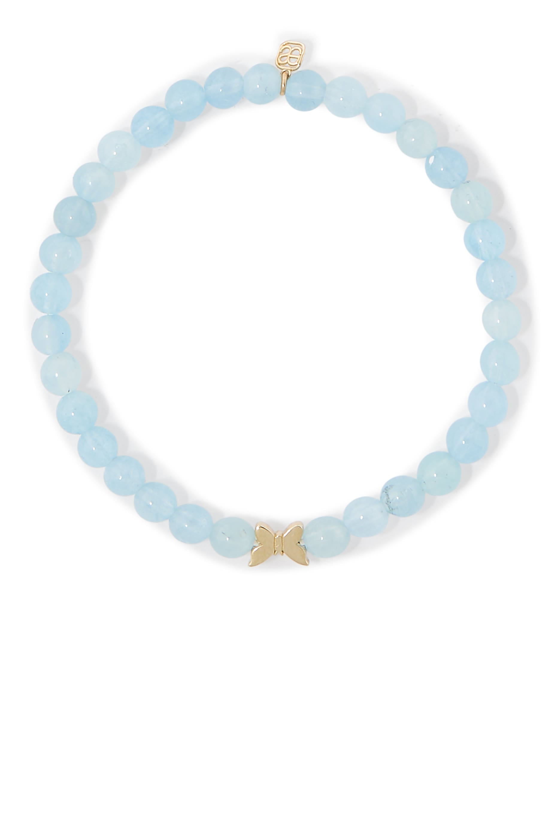 Kids Butterfly Bracelet, 14k Yellow & Beads
