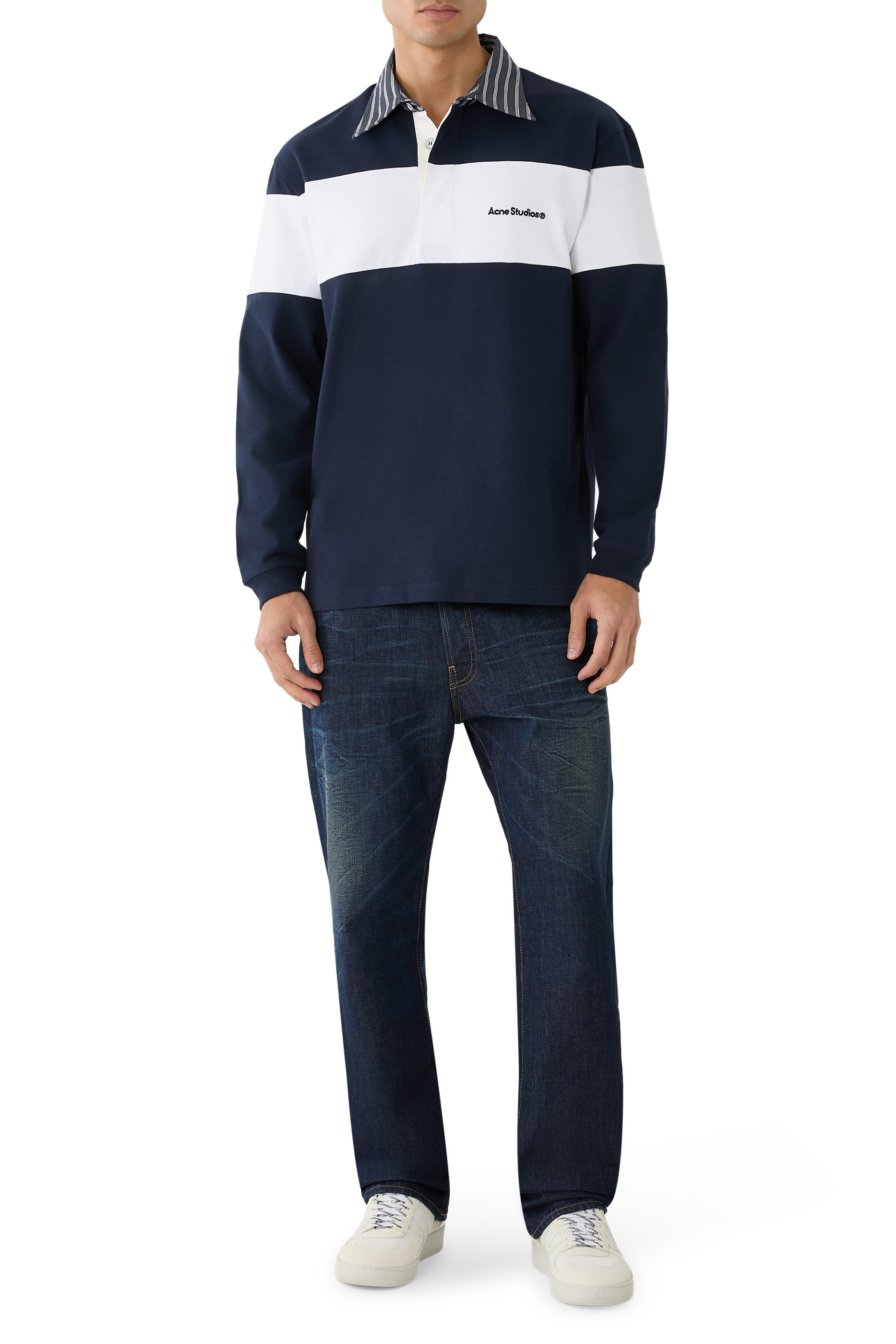 Striped Polo Sweatshirt 