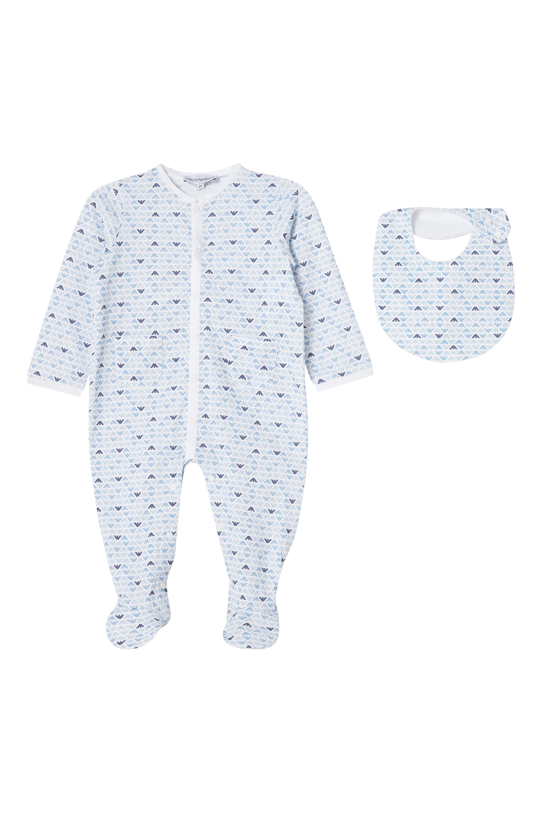 Kids Eagle Cotton Romper & Bib Set