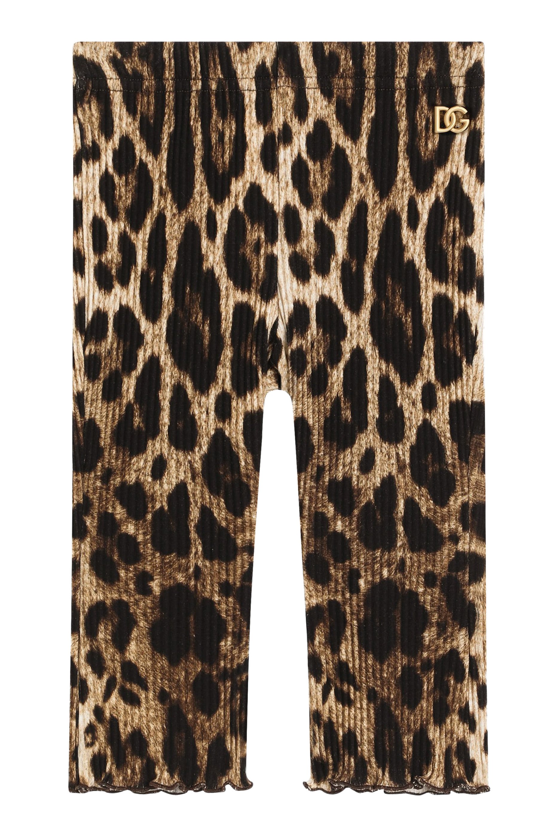 Kids Leopard-Print Ribbed Leggings