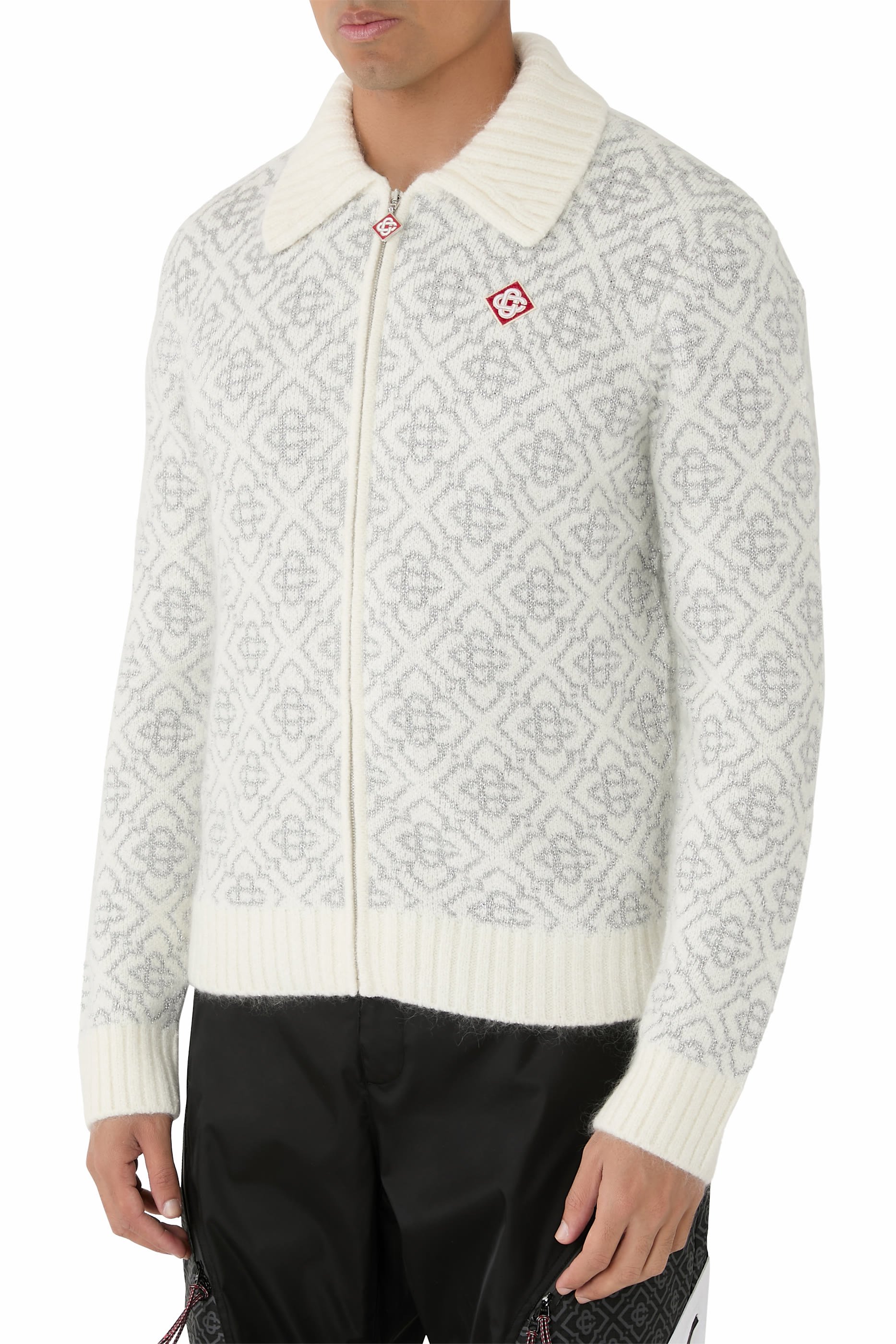 Monogram Zip-Up Sweater 