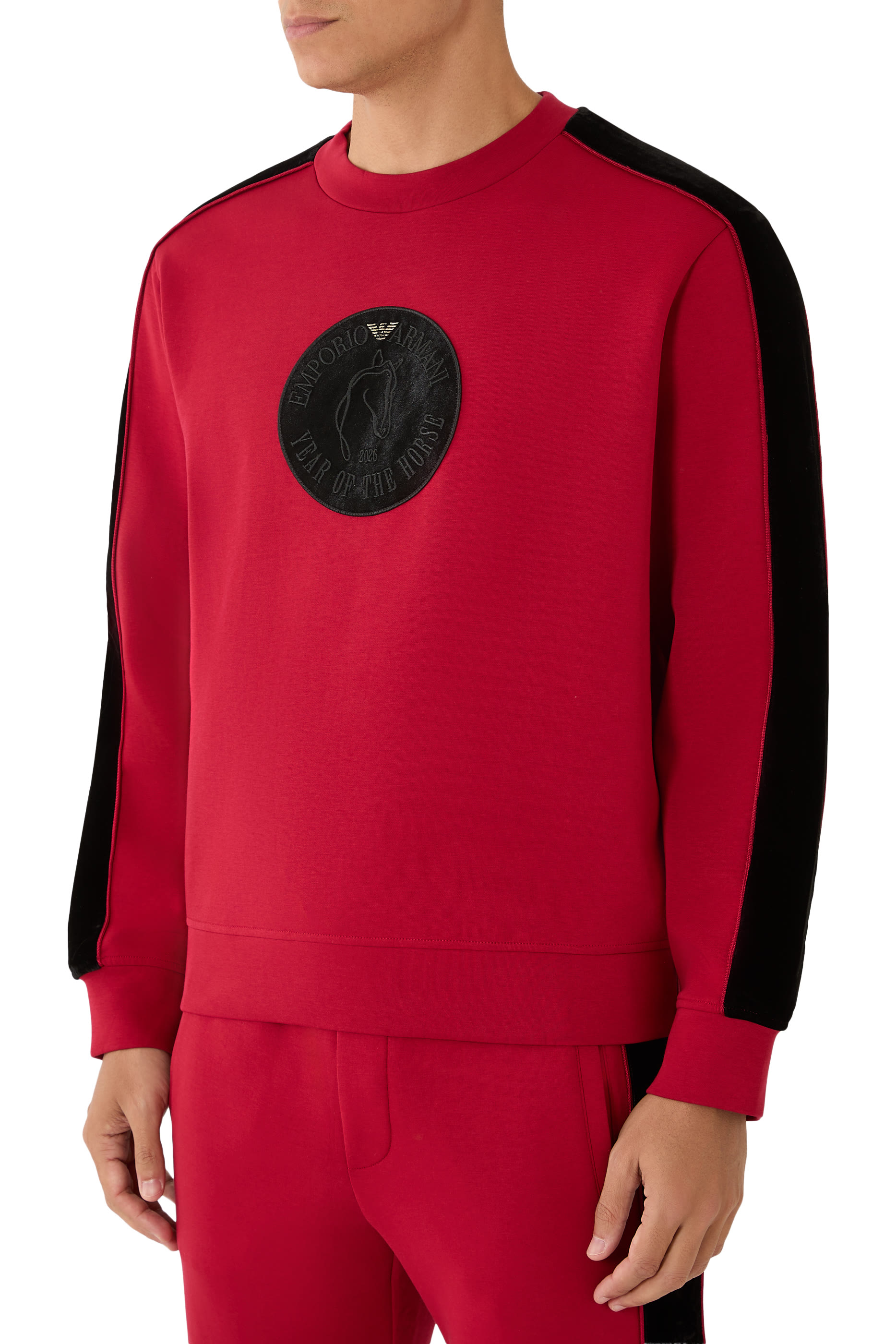 Double Jersey Sweatshirt With Tape and Maxi Lunar New Year Patch