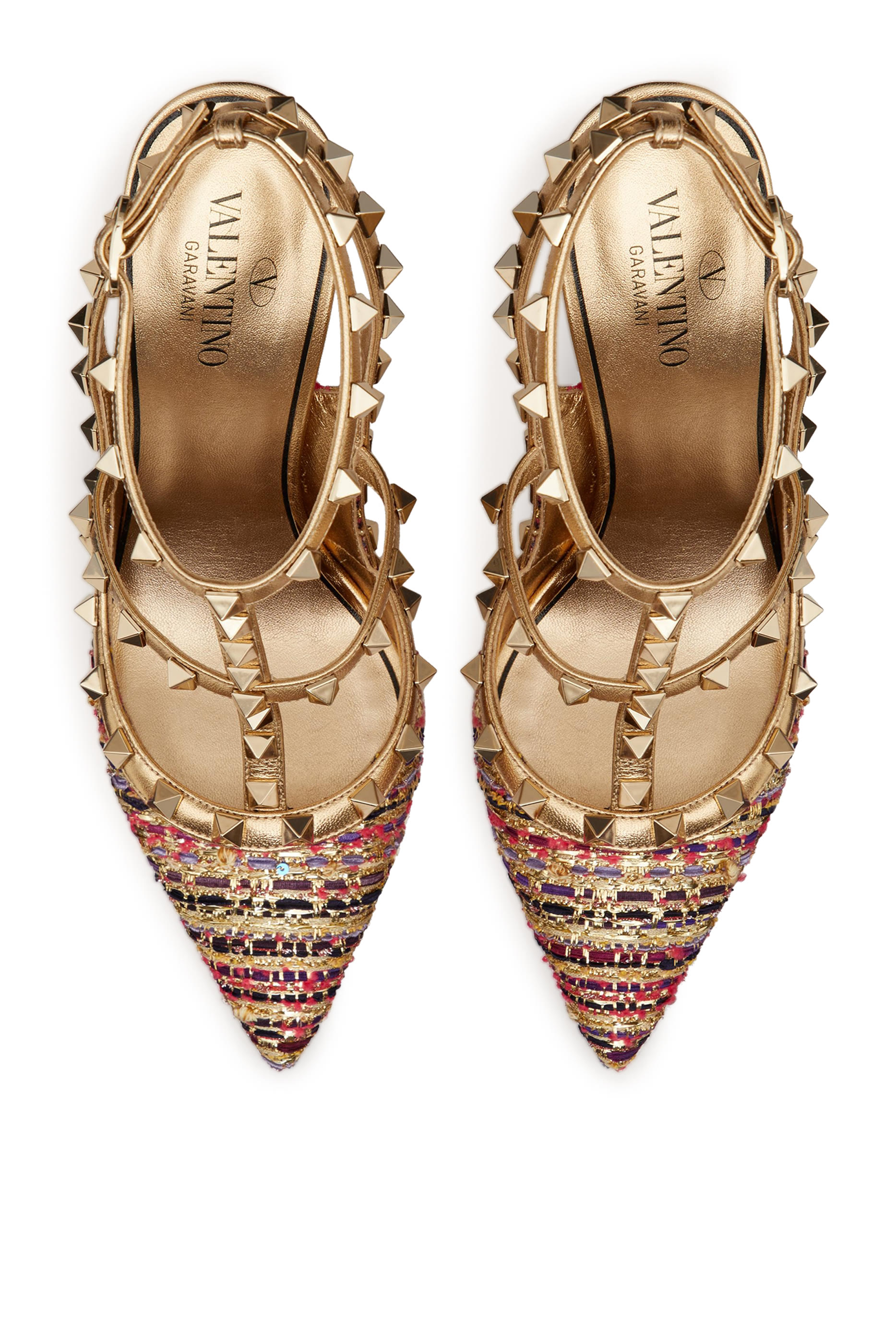  Rockstud 100 Tweed Pumps