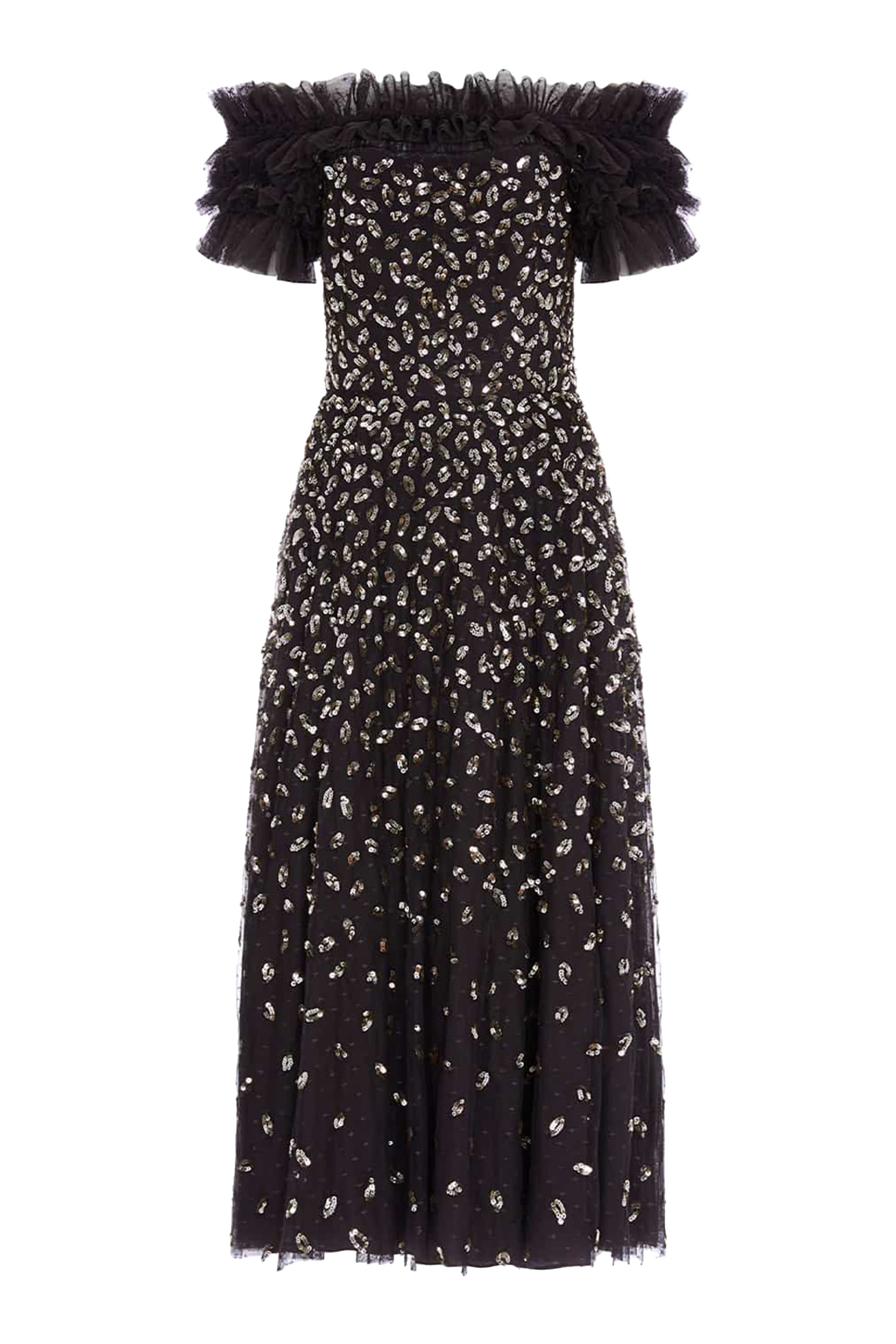 Autumn Leaves Off-Shoulder Ballerina Dress