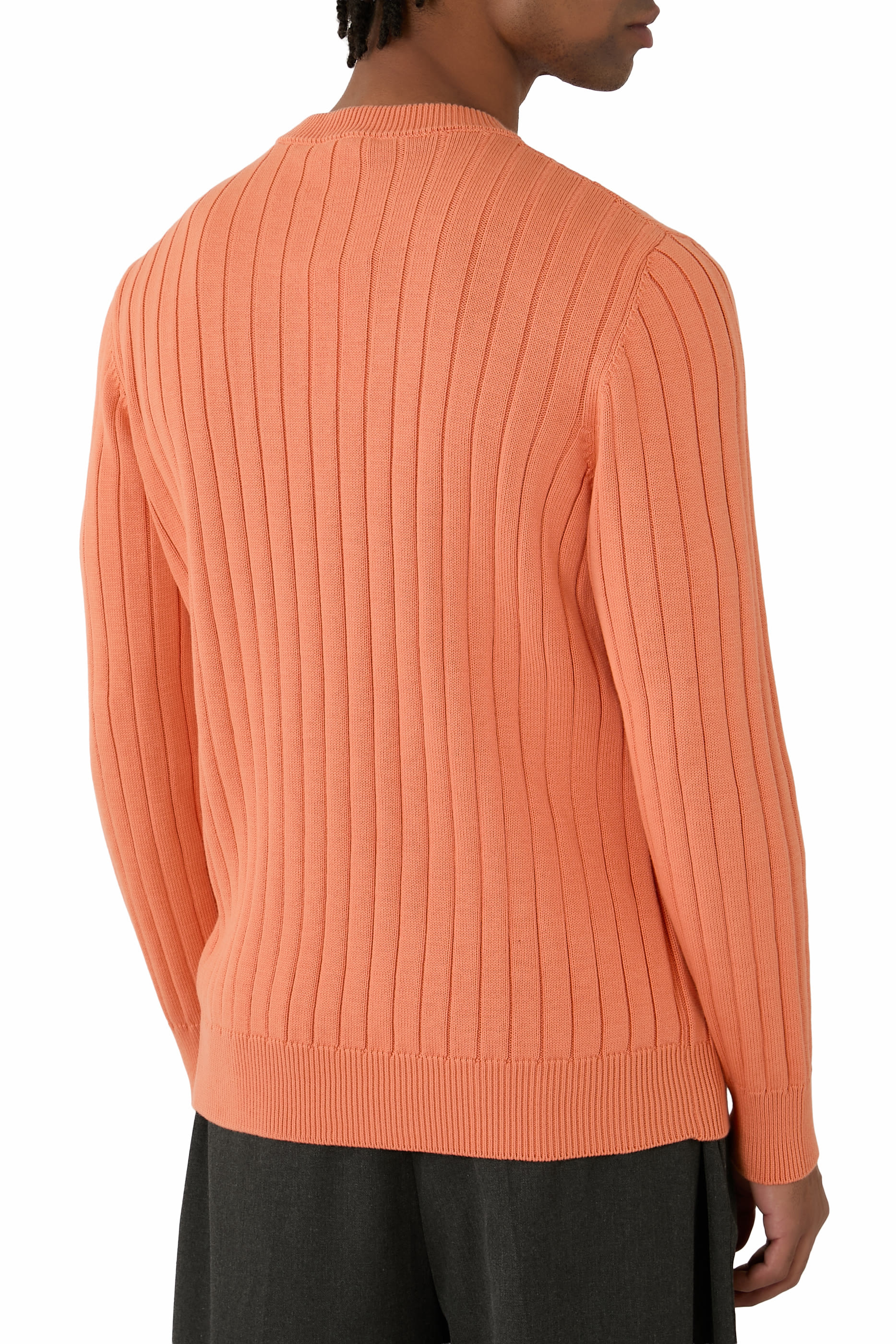 Rib-Knit Crewneck Sweater