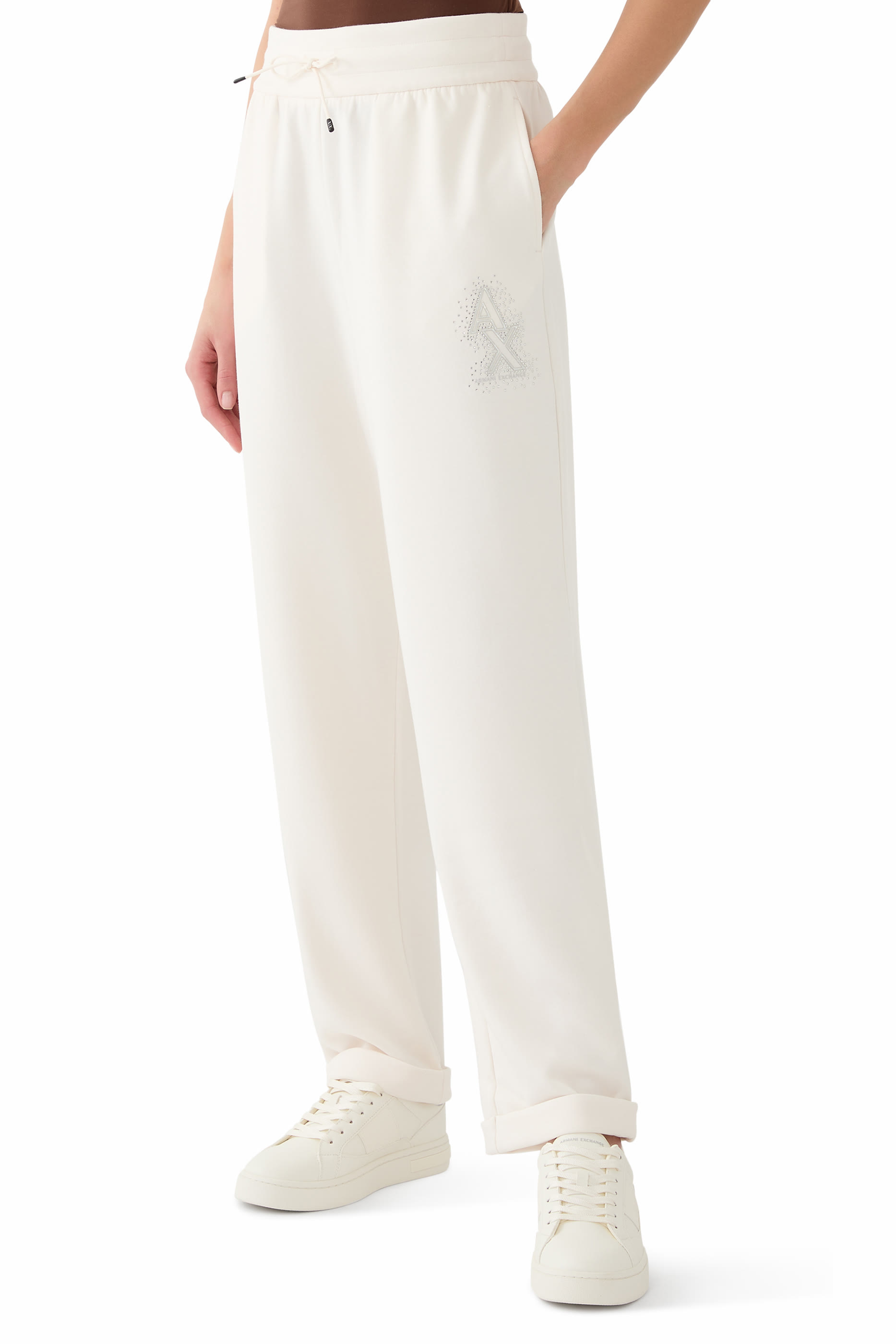 Rhinestone Logo Interlock Trousers