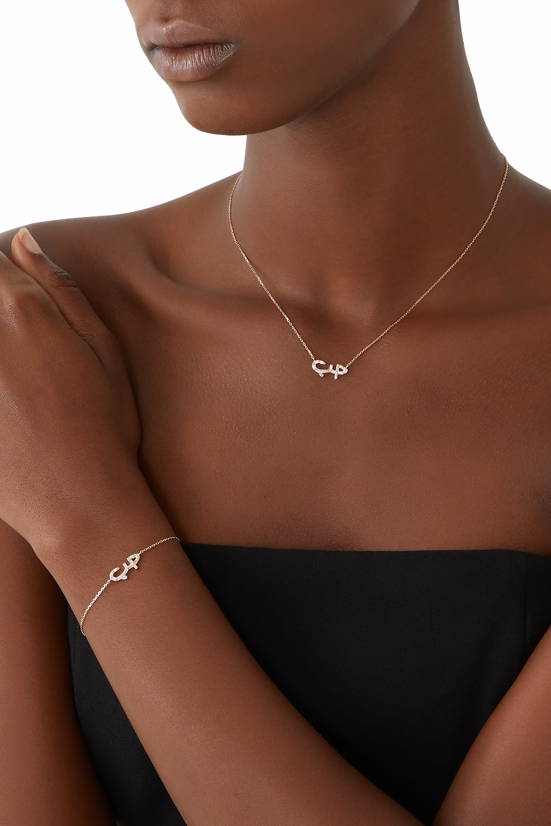 Hobb Love Necklace, 18k Pink Gold & Diamonds