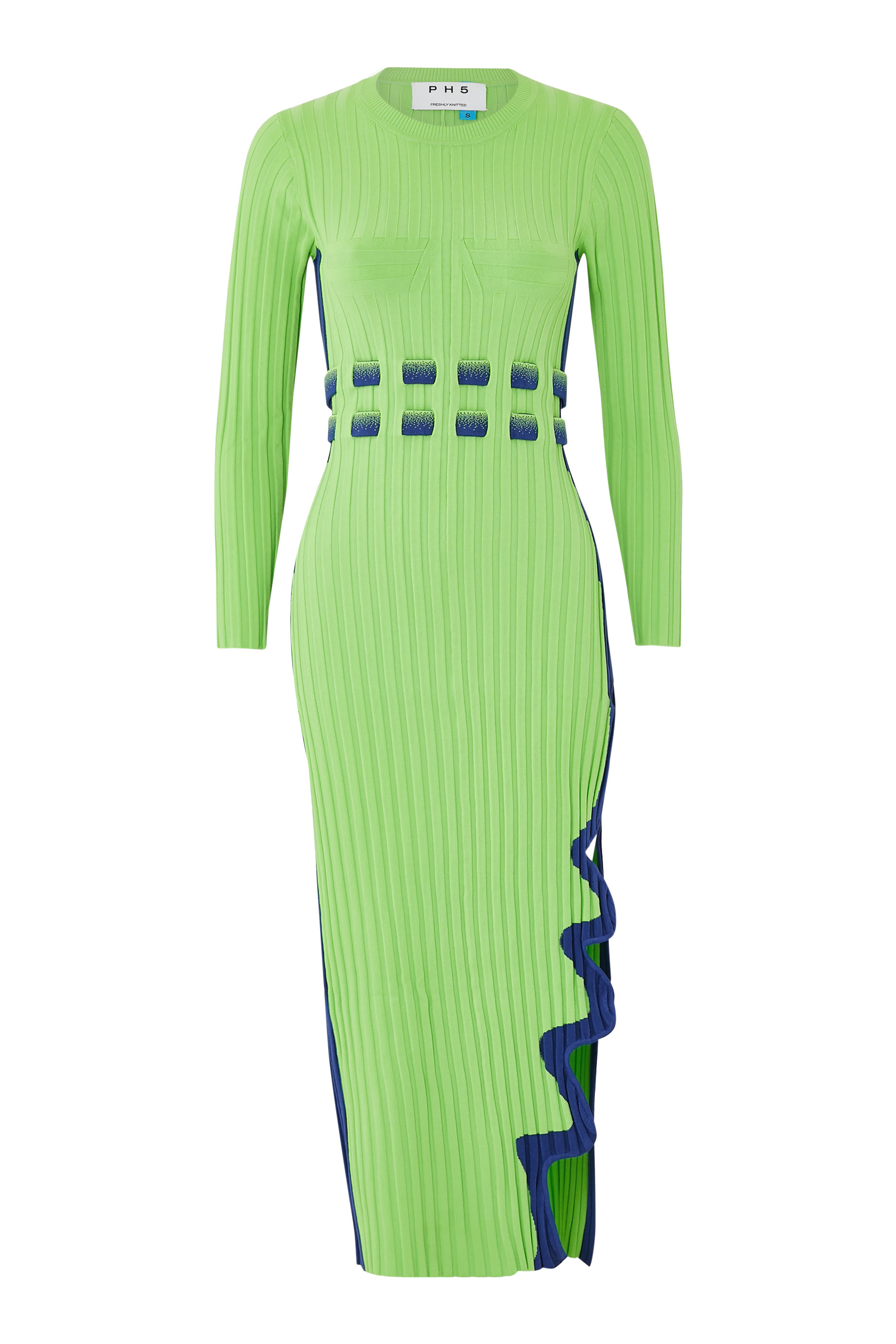 Aster Pleated Dress with Wavy Slit