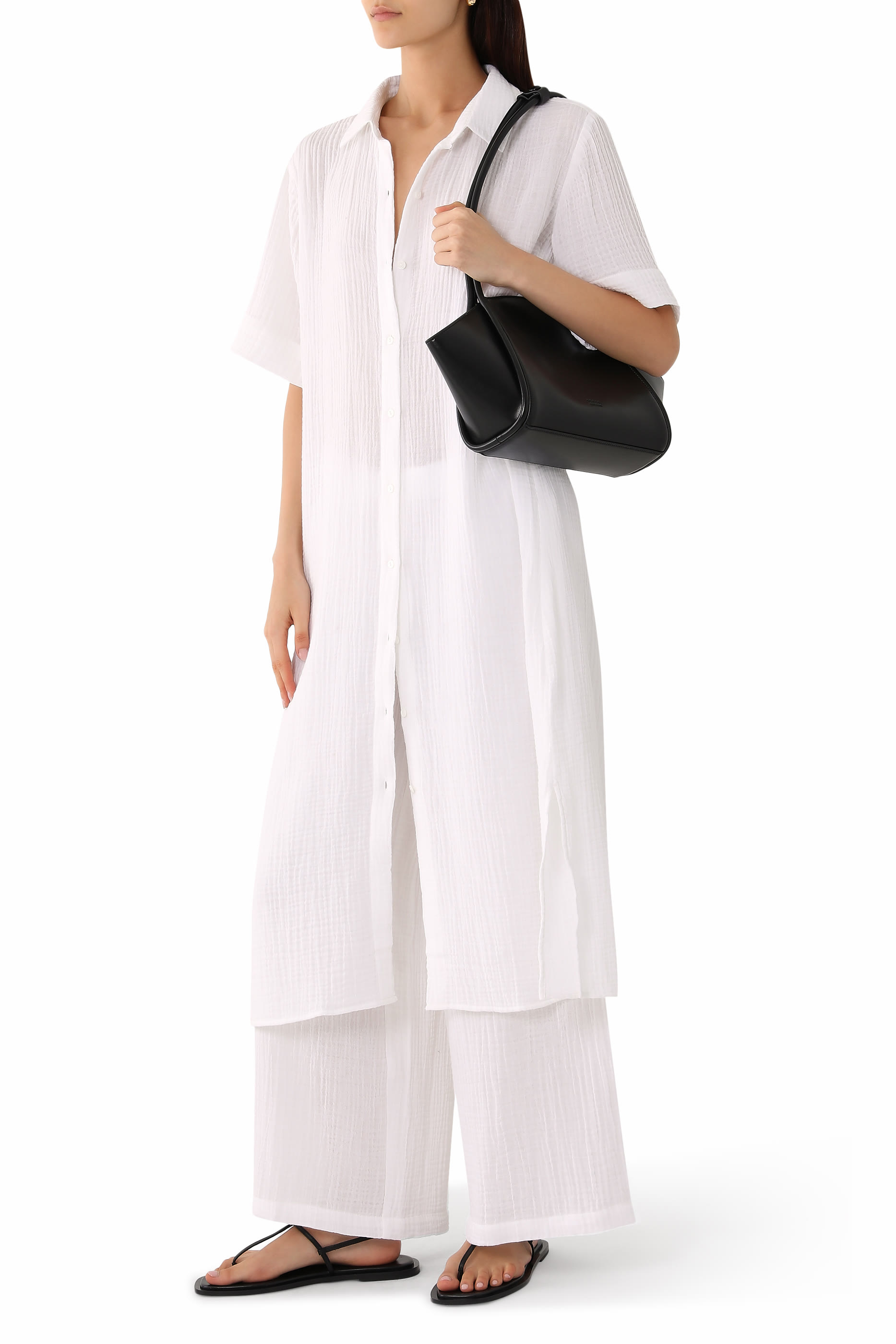 Doubleweave Wide-Leg Pants