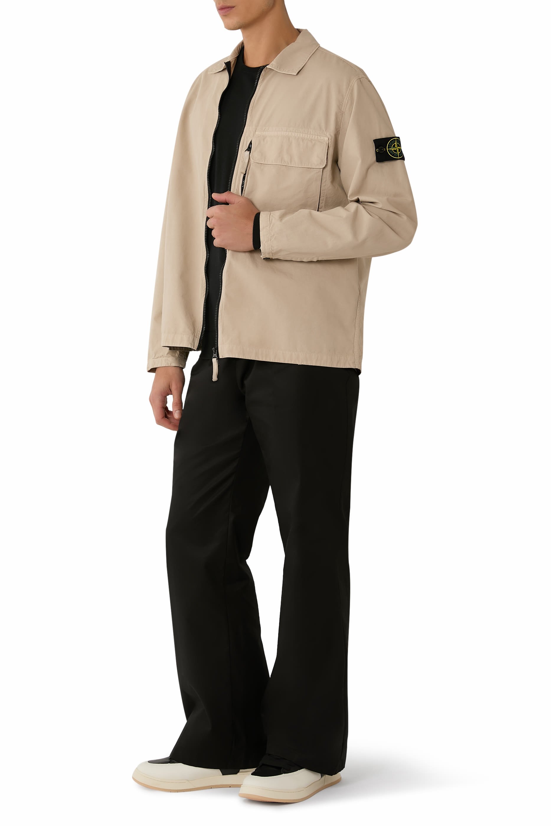 Comfort-Fit Overshirt With Layered Chest Pocket