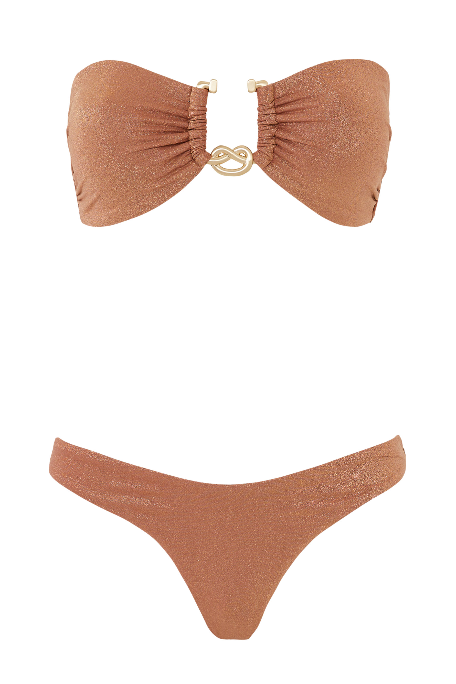Ottie Lurex Knot Bandeau Bikini