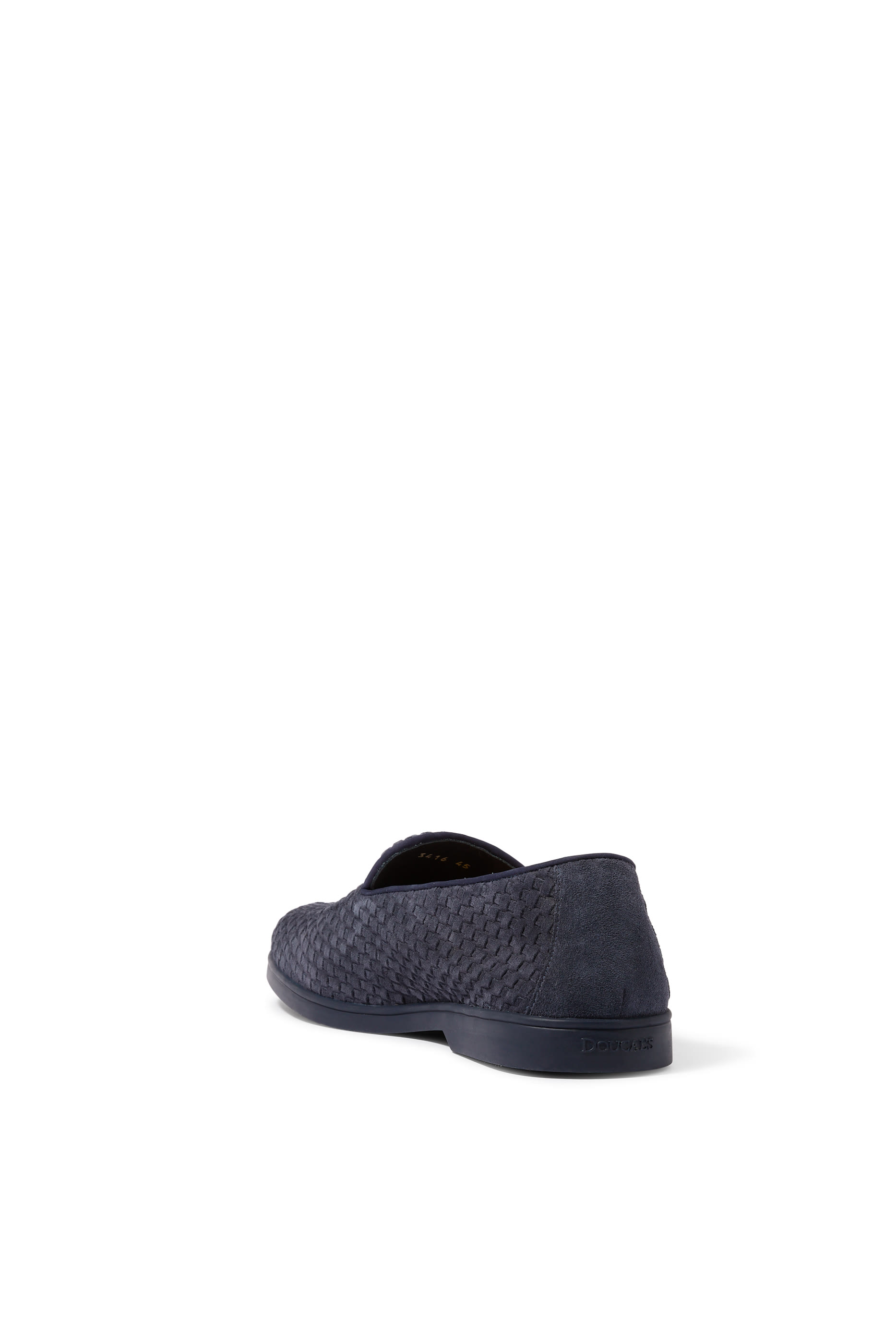 Weave Pattern Suede Loafers