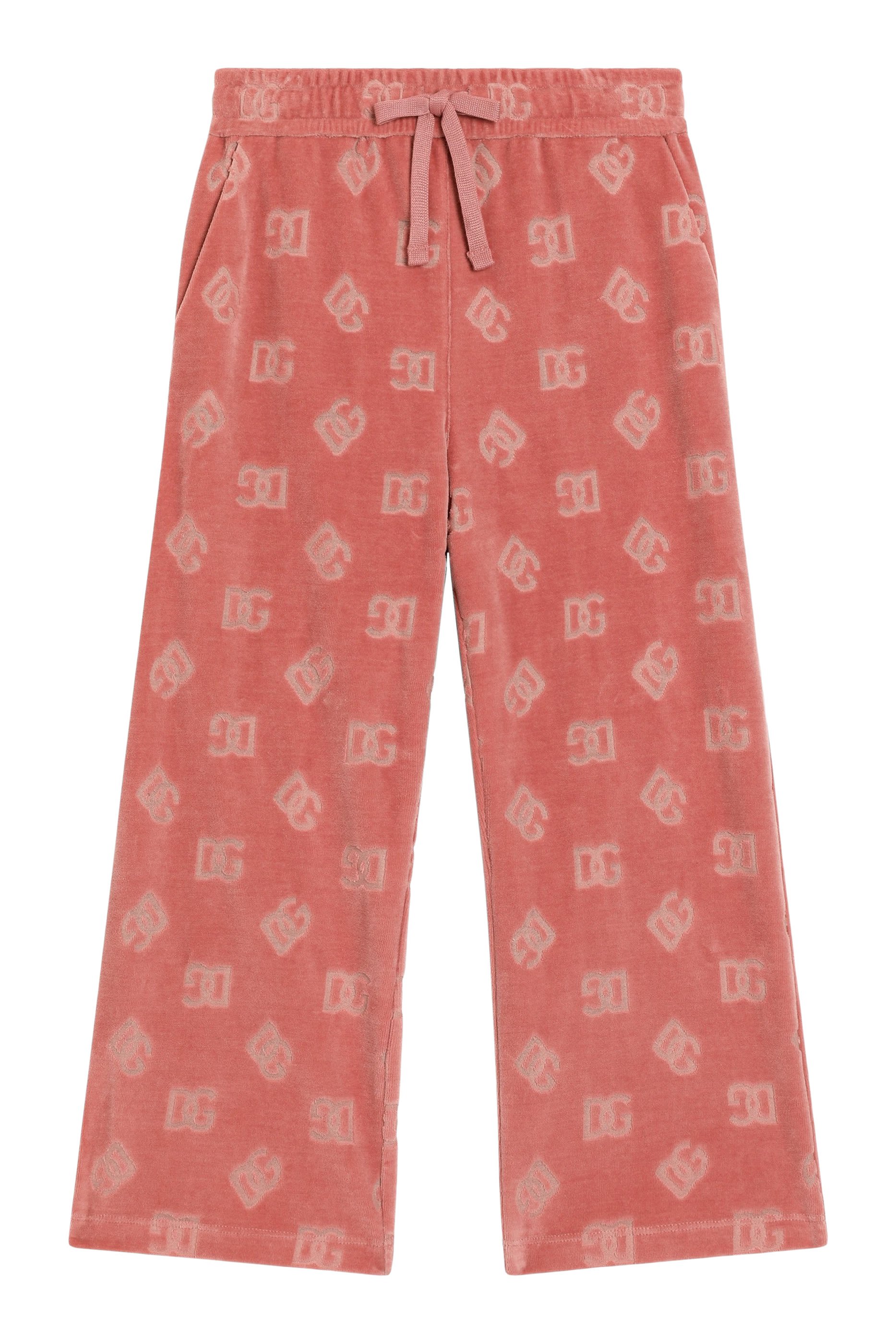 Kids Chenille Jogging Pants with Jacquard DG Logo