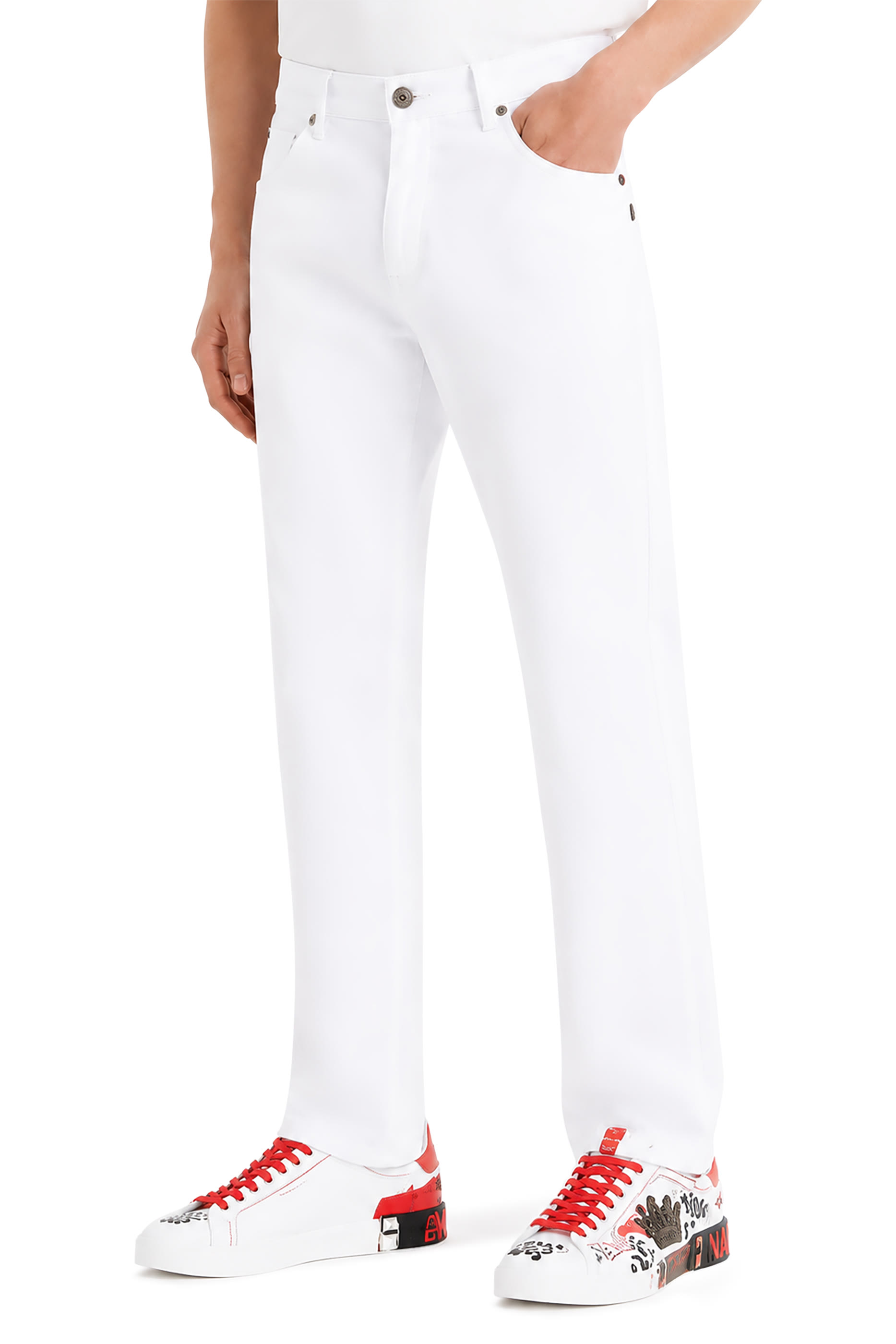 Embroidered Slim-Cut Jeans
