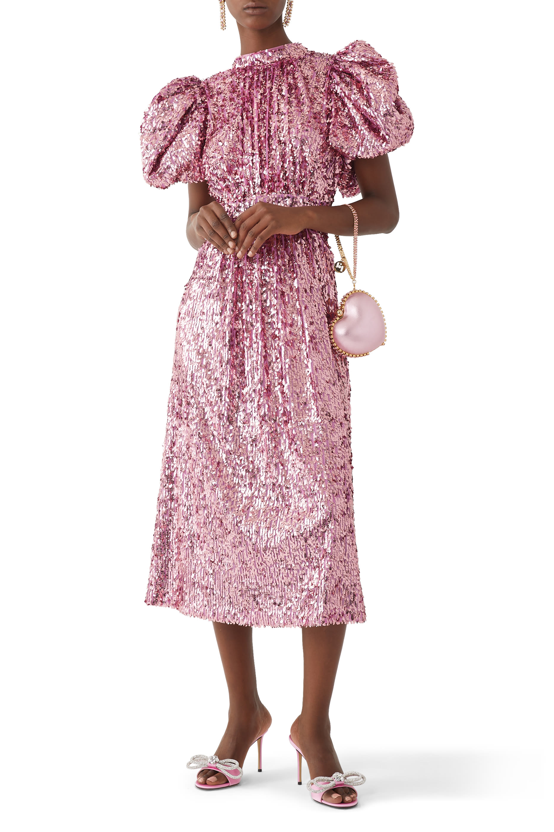 Sequins Puff Sleeve Dress