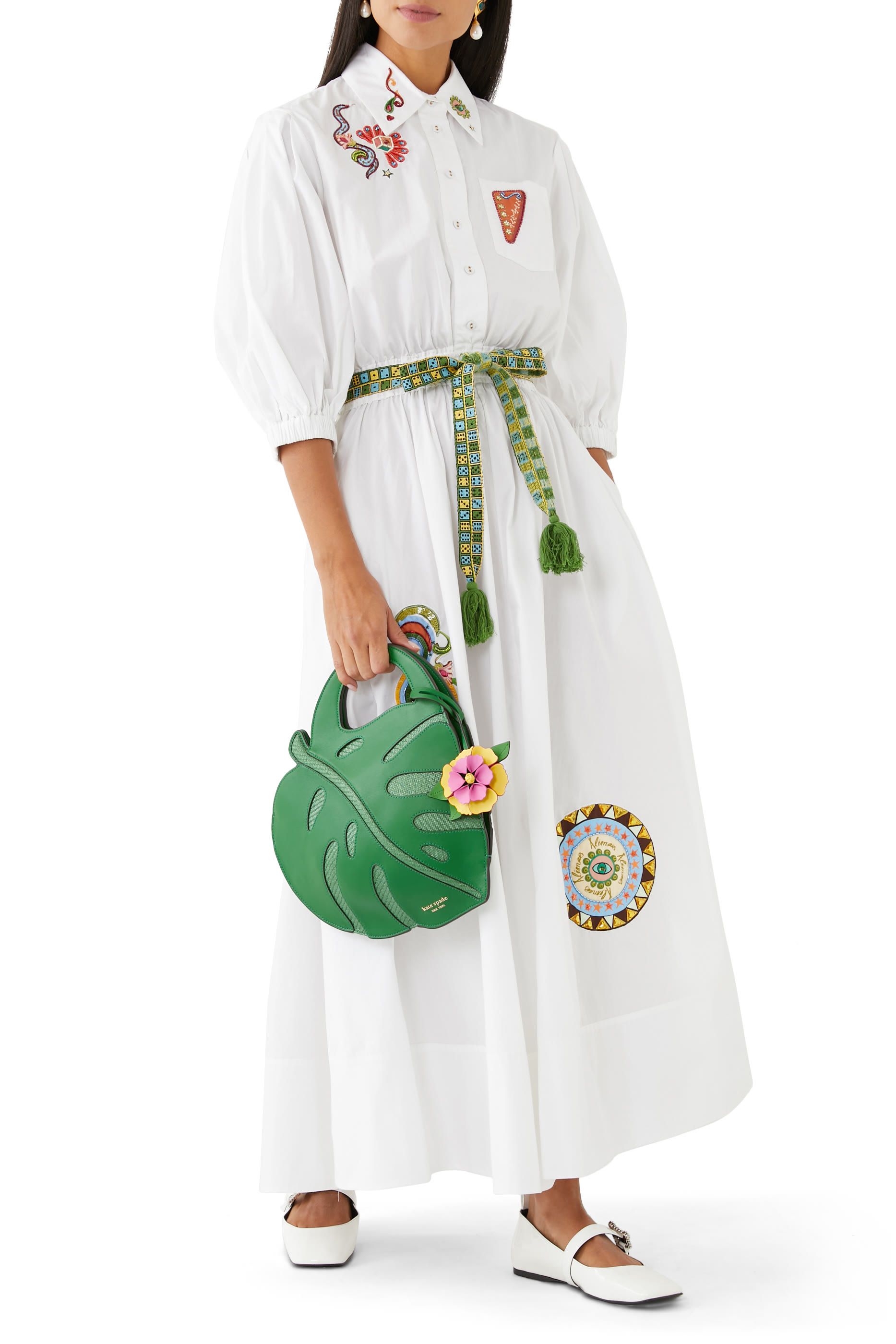 Strike Embroidered Midi Dress