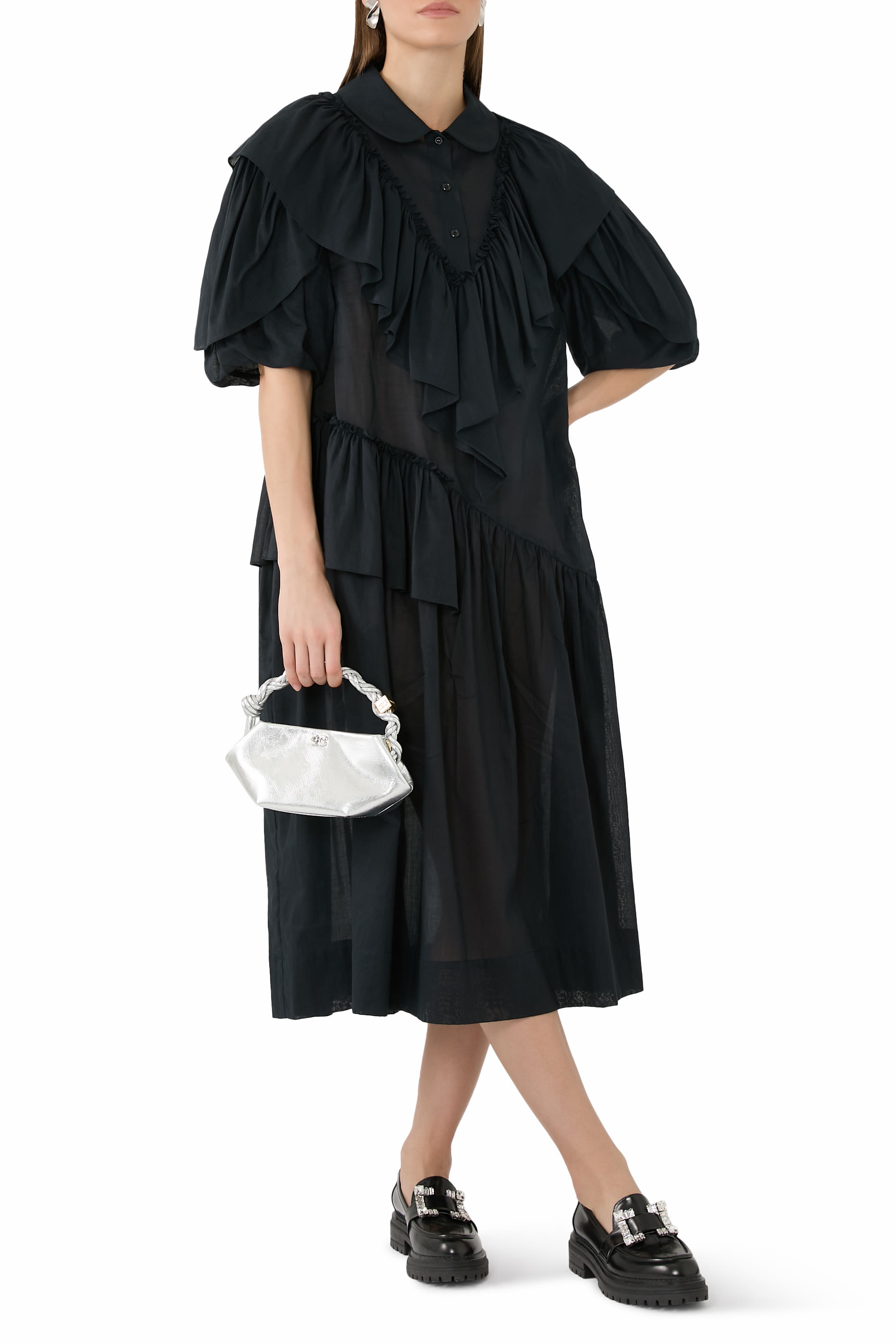 Petal Sleeve Ruffle Dress