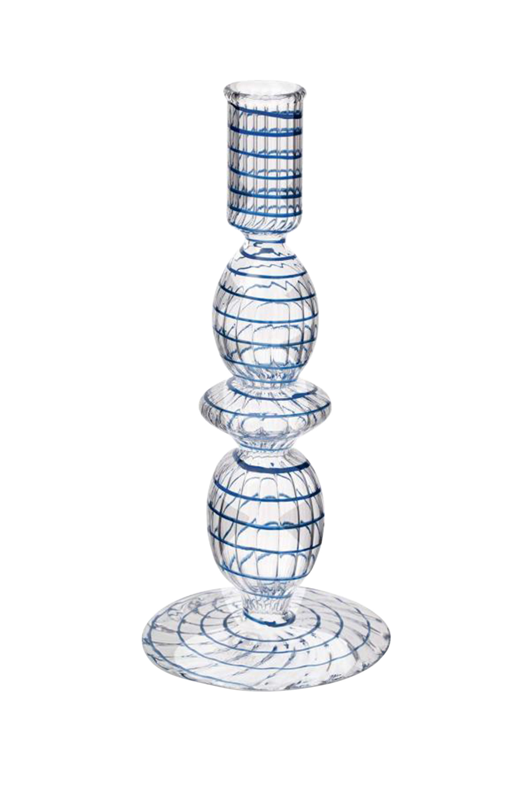 Small Glass Swirl Candle Holder