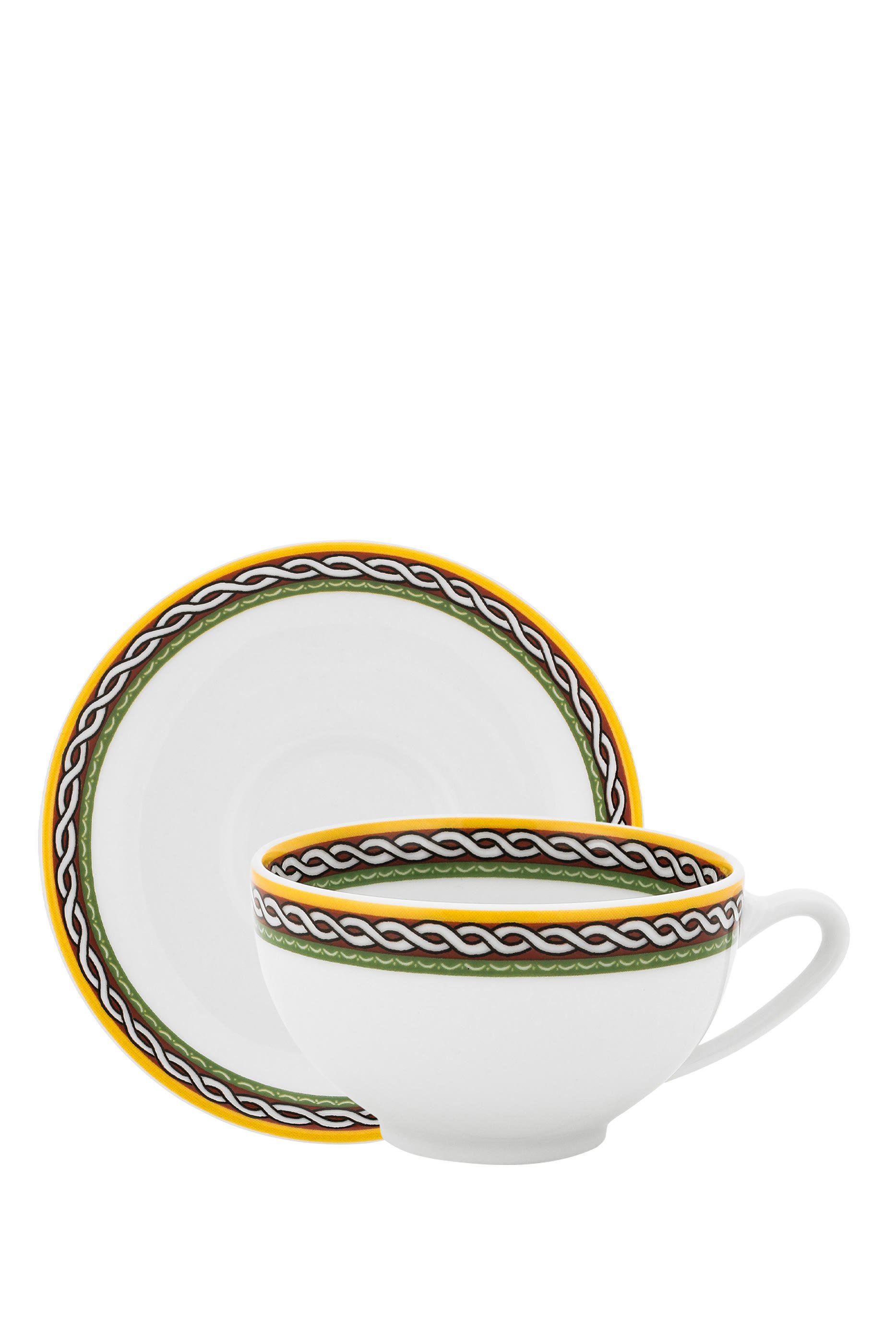 Carretto Bordo Tea Cup and Saucer - Set of 2