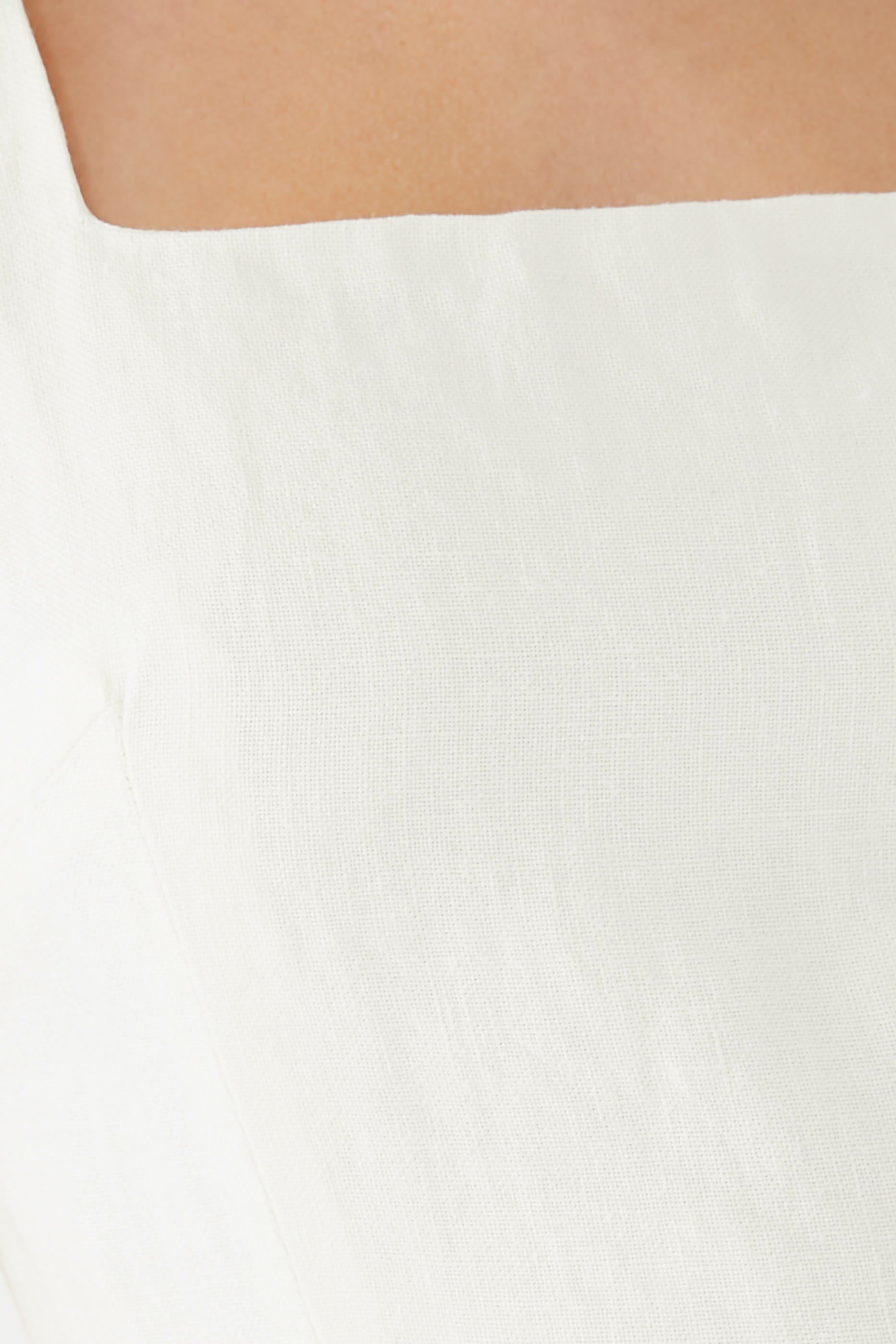 Linen Square Neck Mini Dress