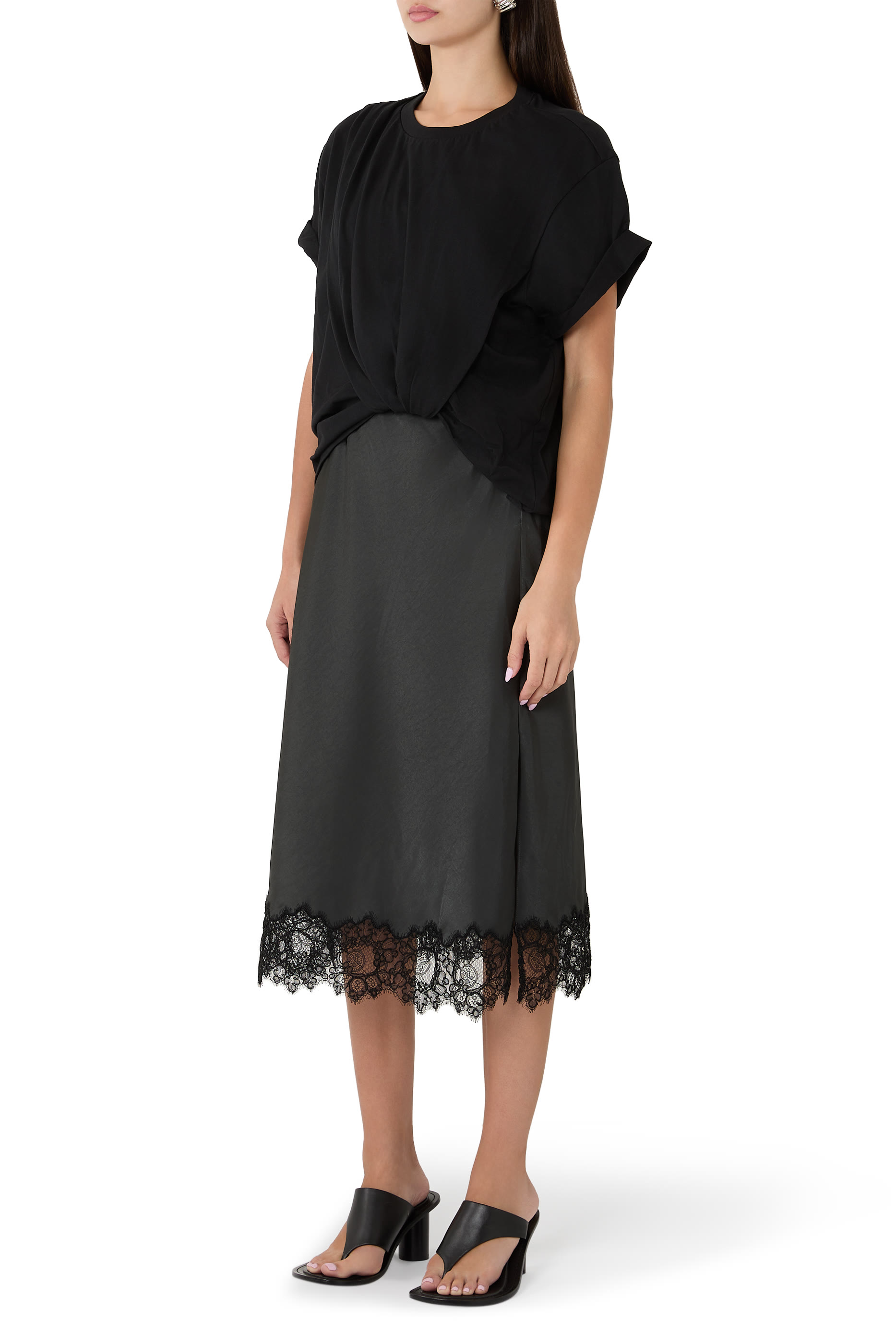 Draped T-Shirt Slip Combo Dress