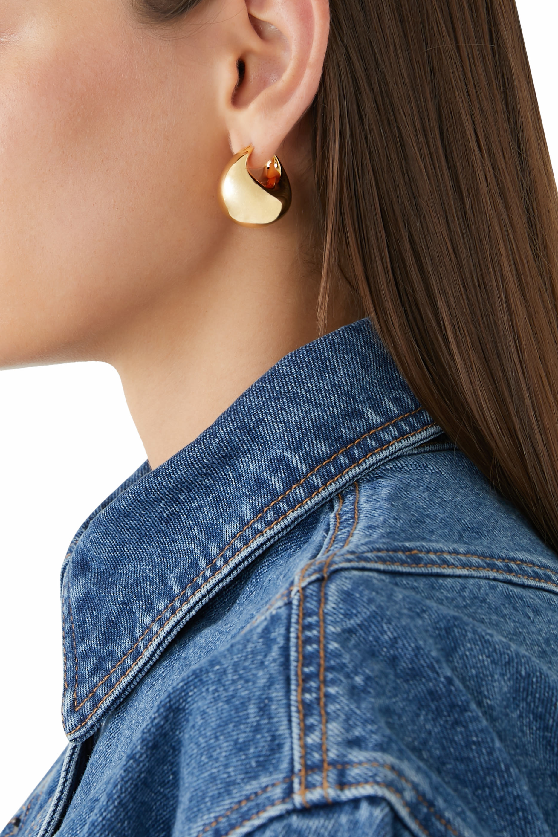 Sculptural Chubby Dome Medium Hoop Earrings