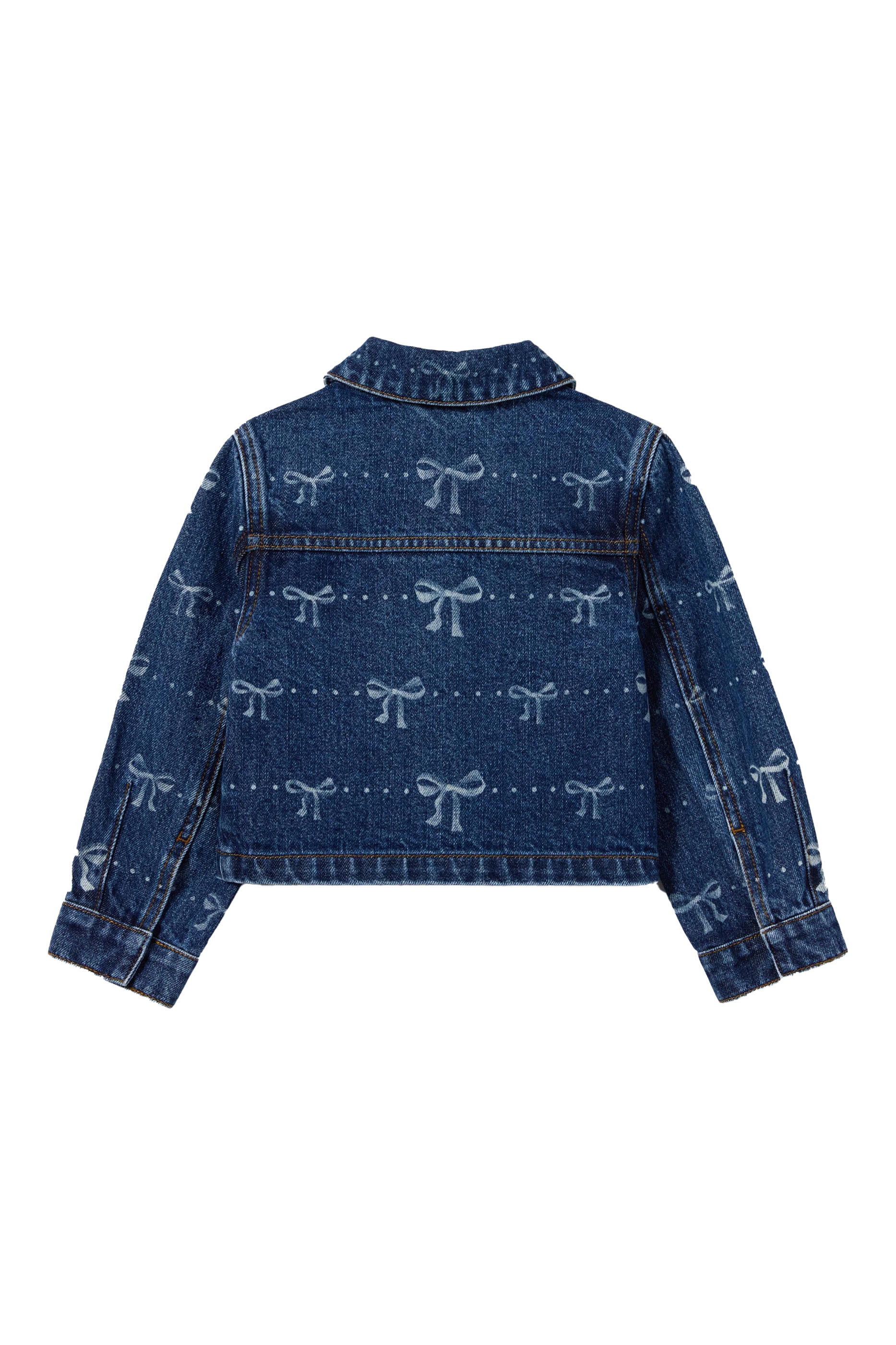 Kids Denim Bow Print Jacket