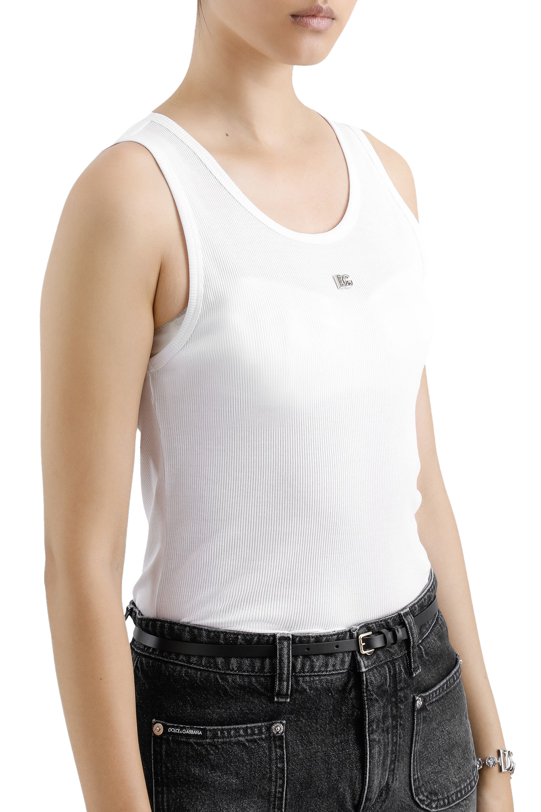 DG Logo Fine-Rib Jersey Tank Top