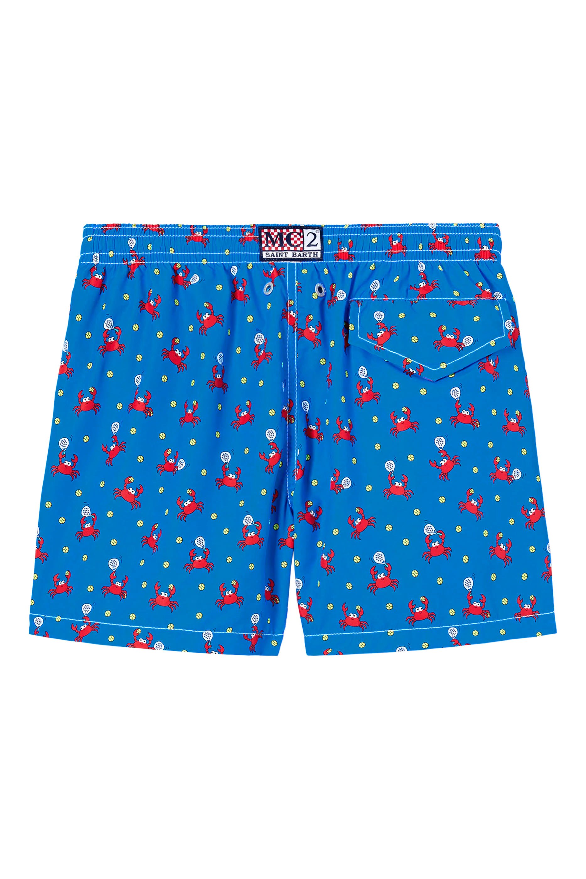 Kids Jean Lighting Swim Shorts with Crab Playing Padel All-Over Print