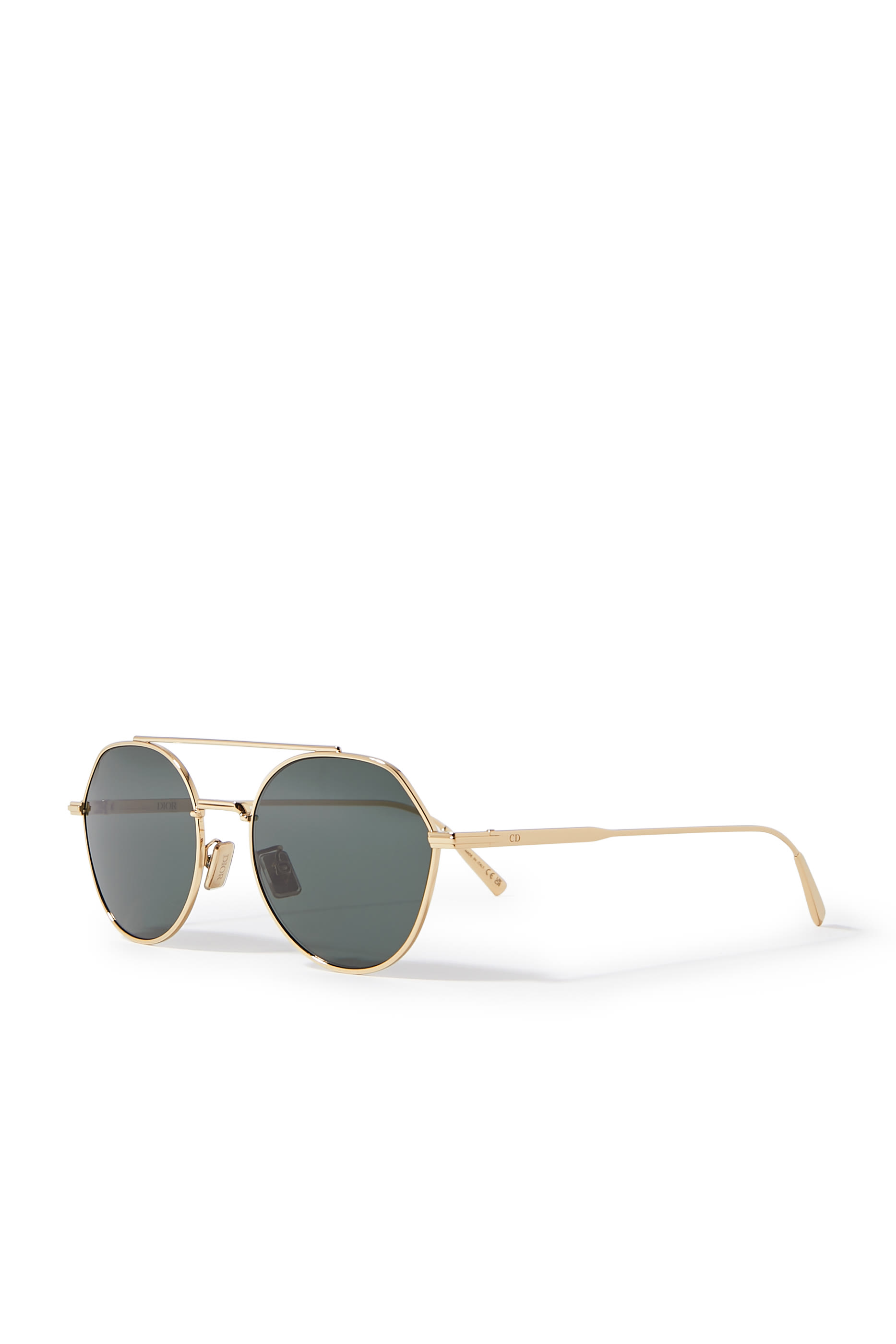 DiorBlackSuit R6U Gold Geometric Sunglasses