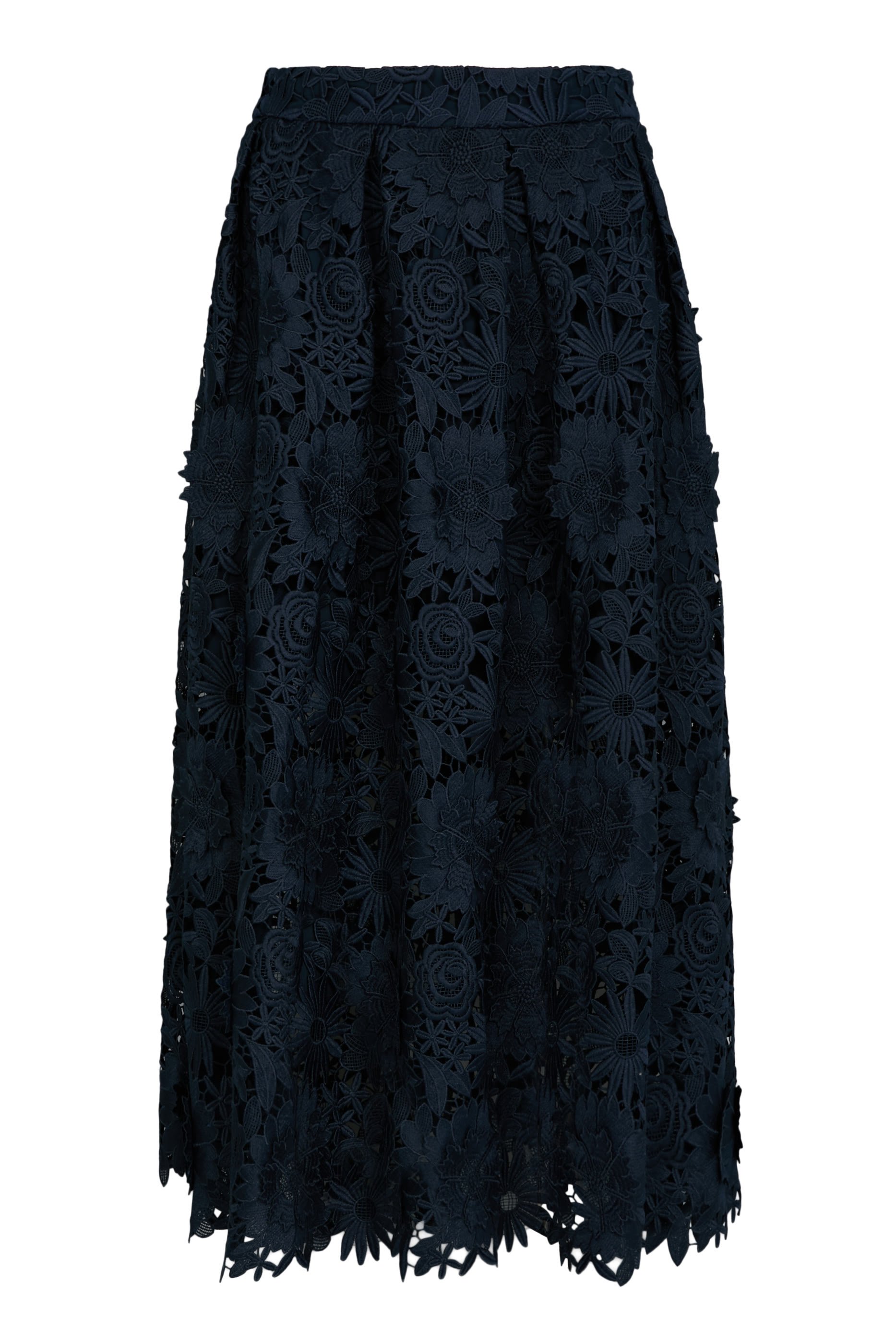 3D Lace Midi Skirt