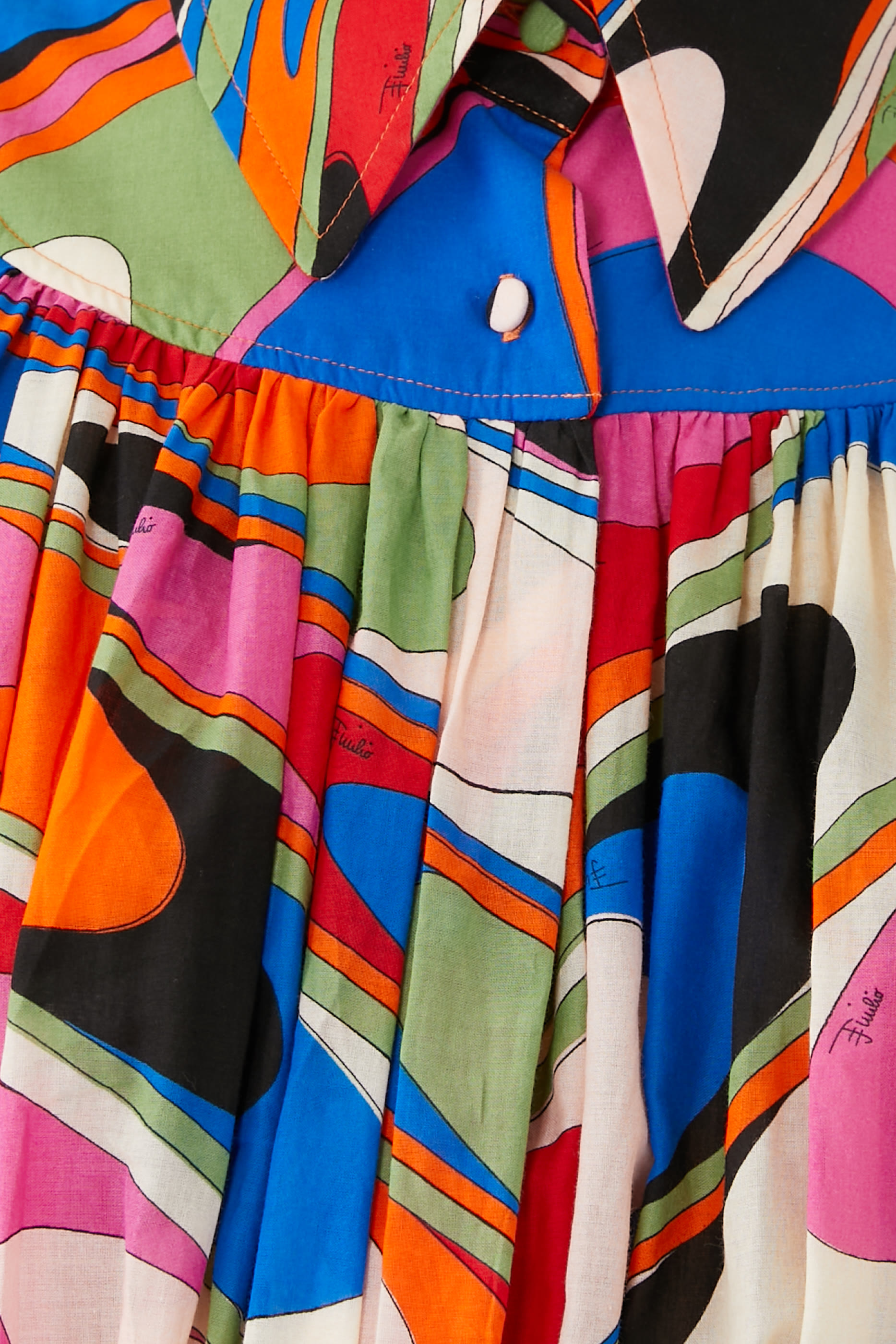 Onde-Print Cotton Dress