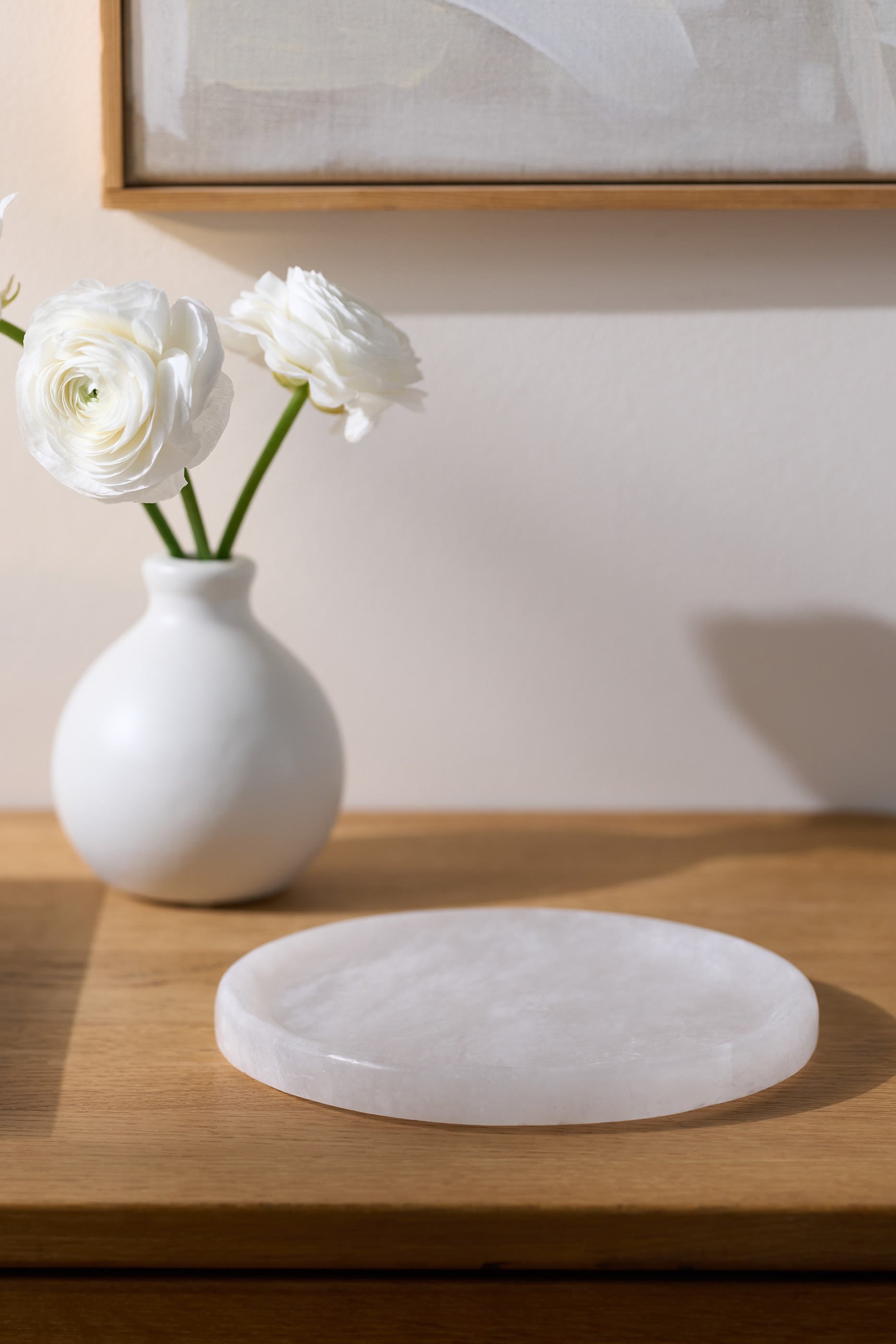 Alabaster Large Candle Plate 