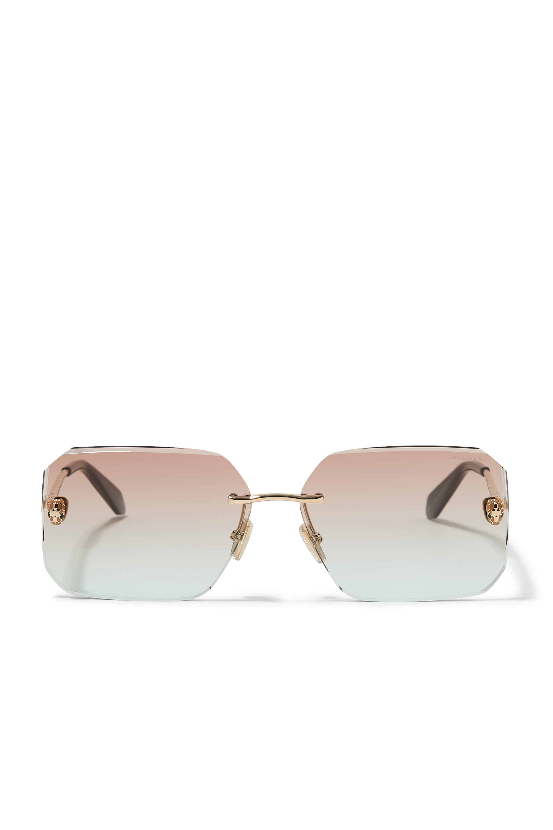 Serpenti Forever Gold Rectangular Sunglasses