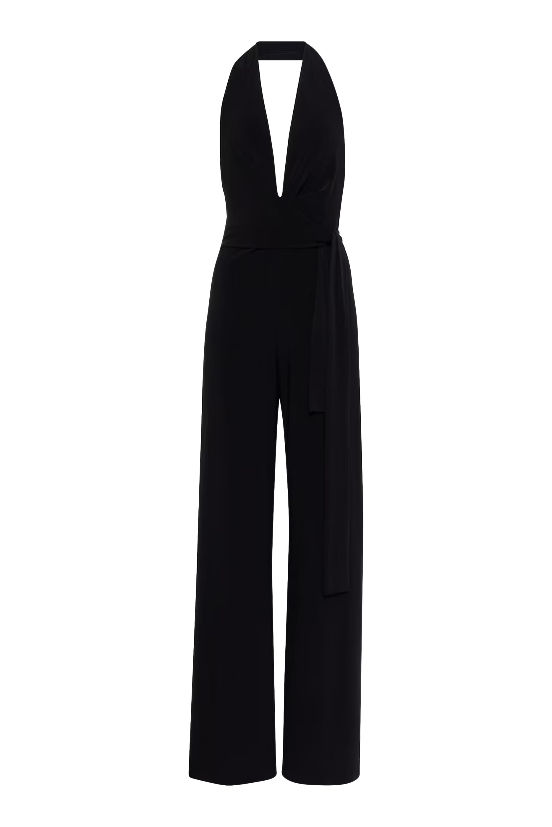 Cross Halter Straight Leg Jumpsuit
