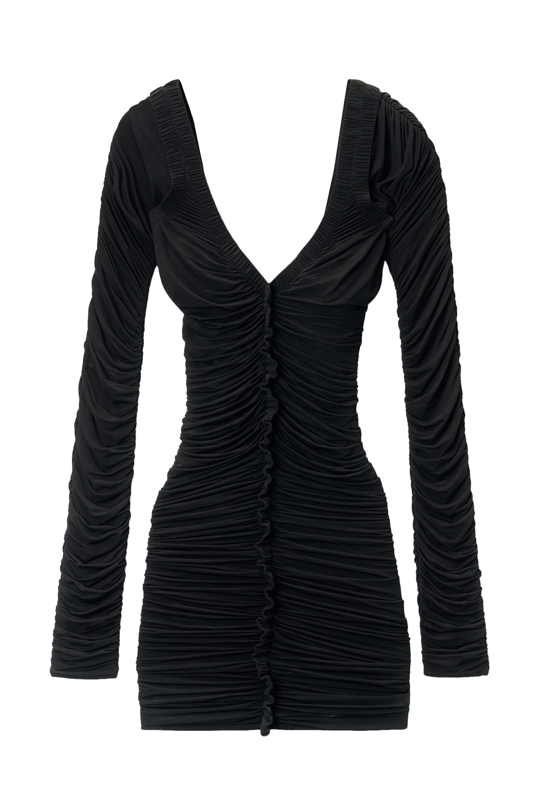 Ruched Long Sleeves Mini Dress