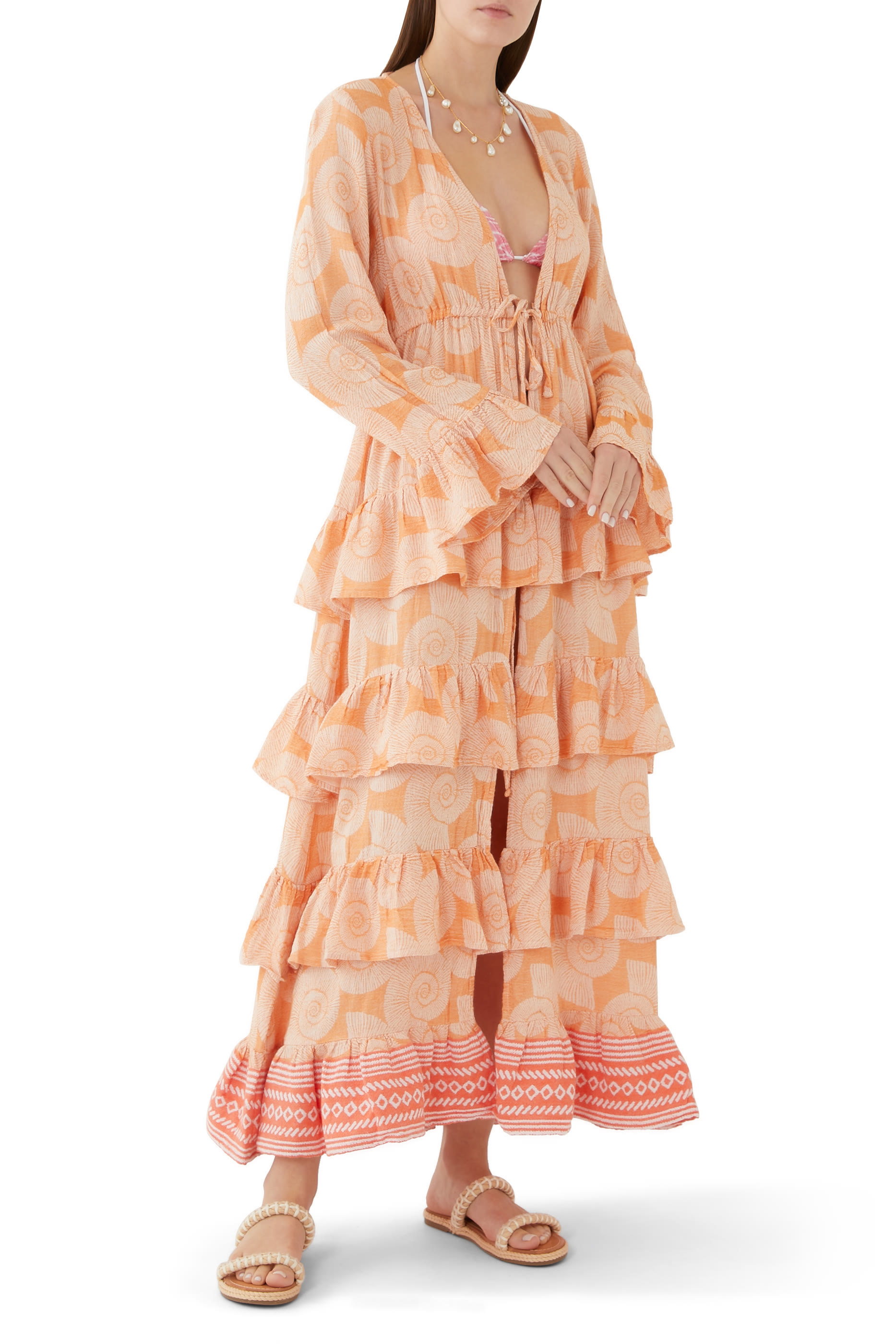 Zakar Ruffled Kimono Dress