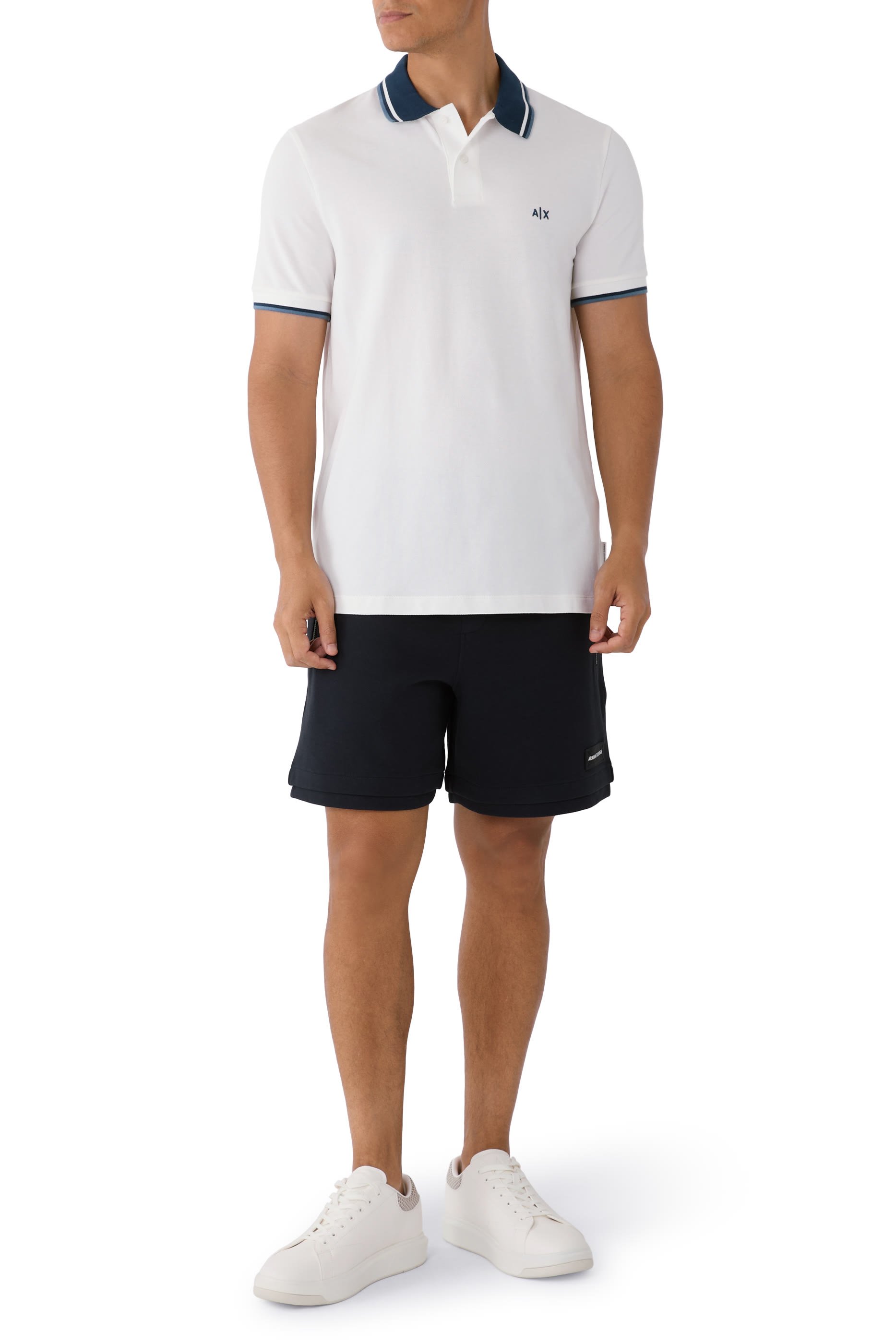 AX Logo Cotton Polo Shirt 